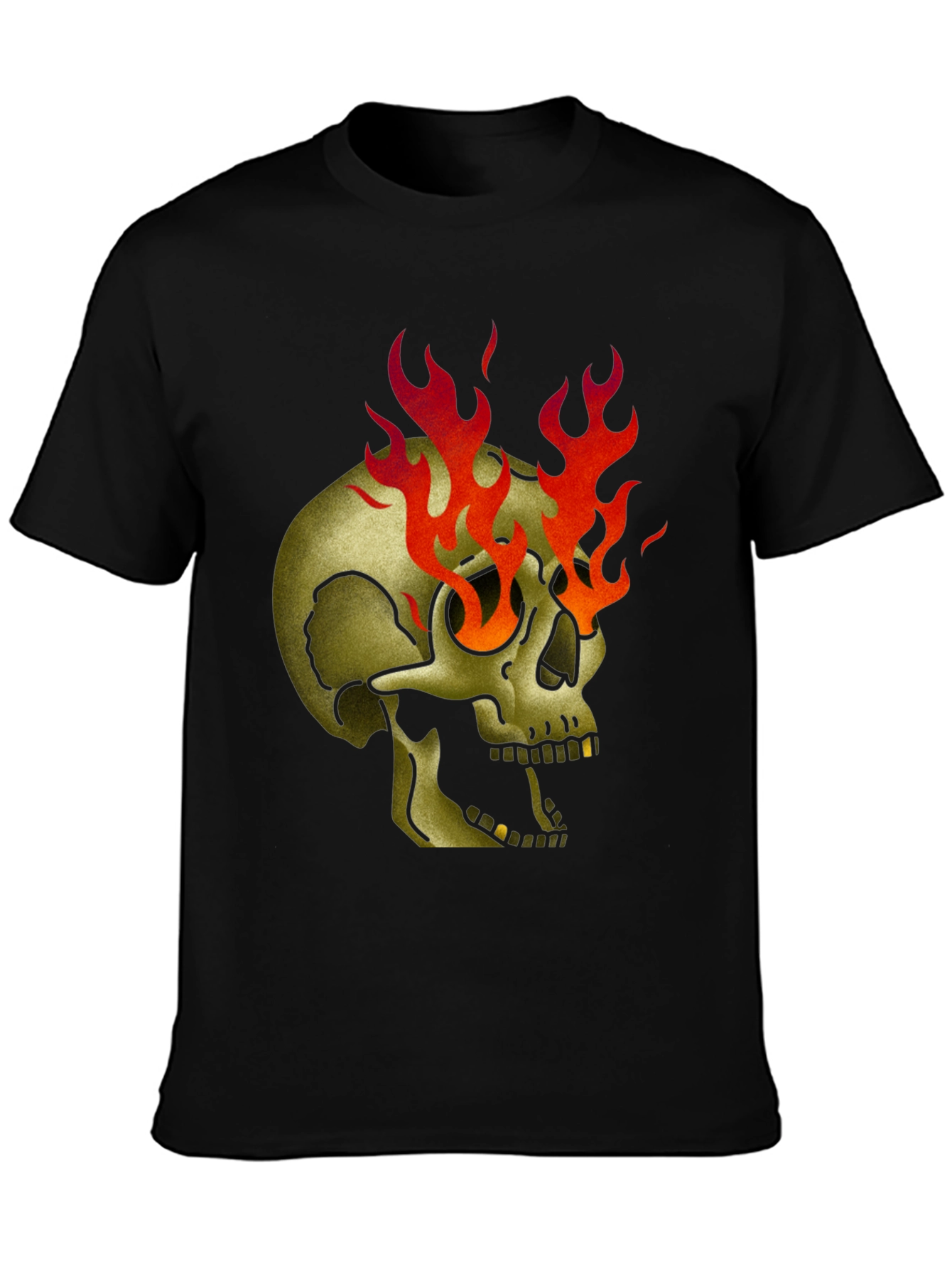 Flaming Skull Graphic T-Shirt - Bold & Edgy