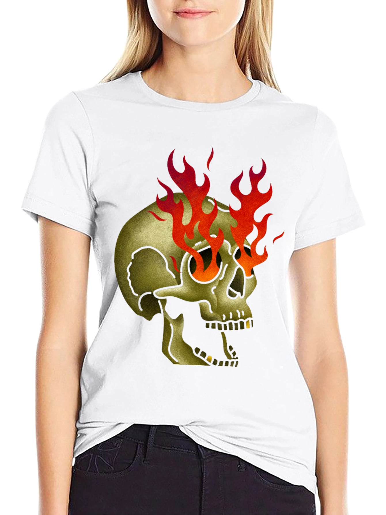 Flaming Skull Graphic T-Shirt - Bold & Edgy