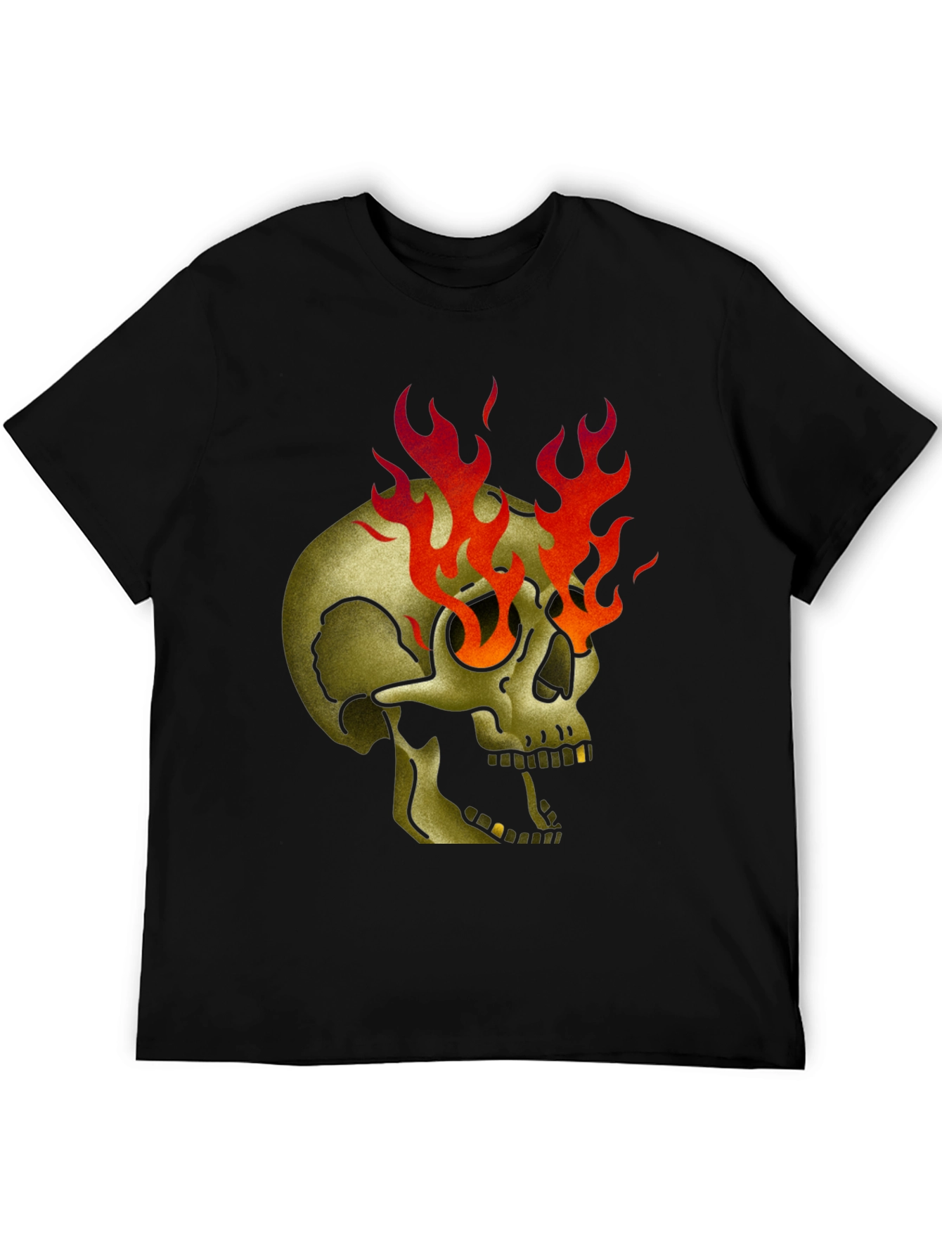Flaming Skull Graphic T-Shirt - Bold & Edgy