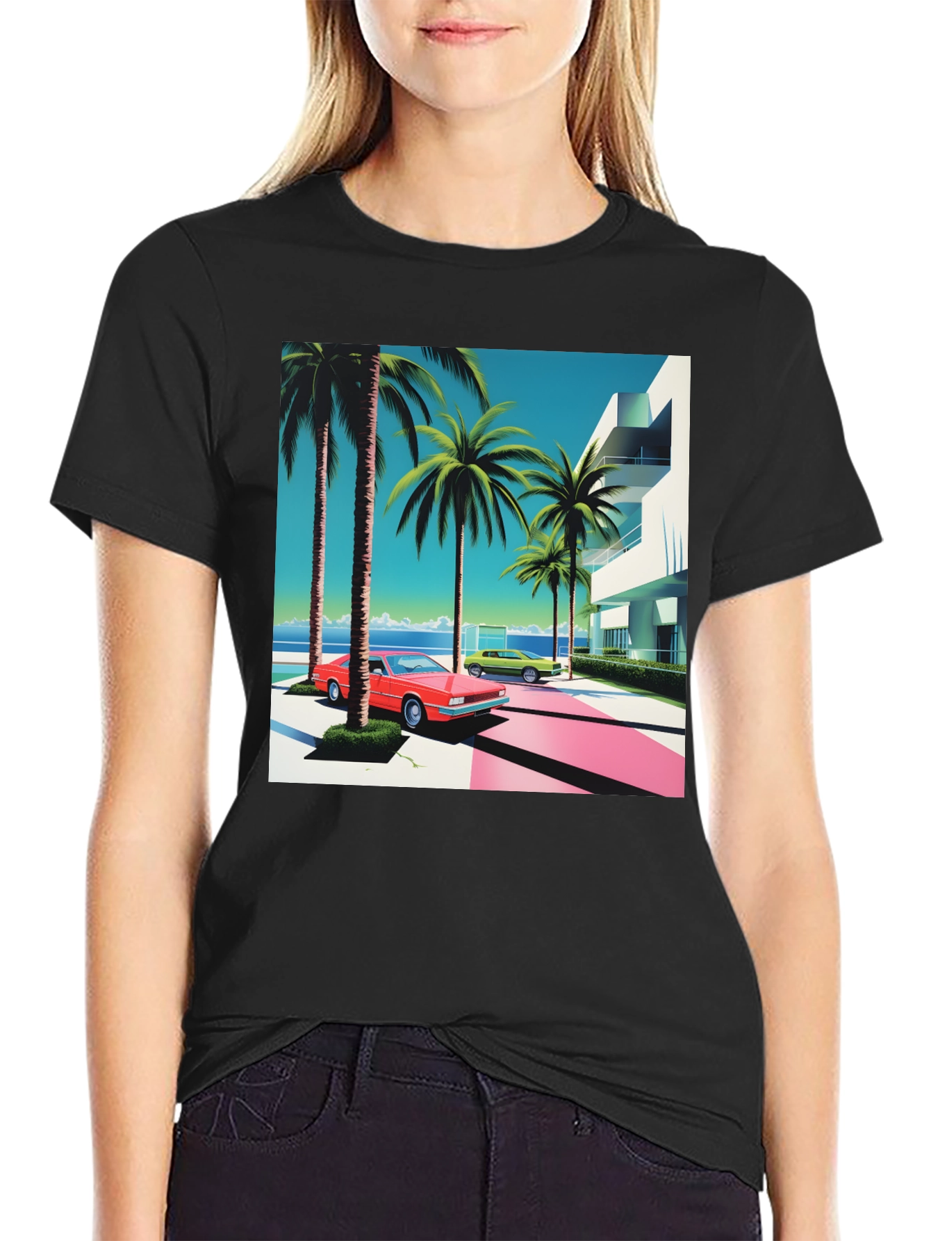 Miami Vice T-Shirt Retro Design Palm Trees