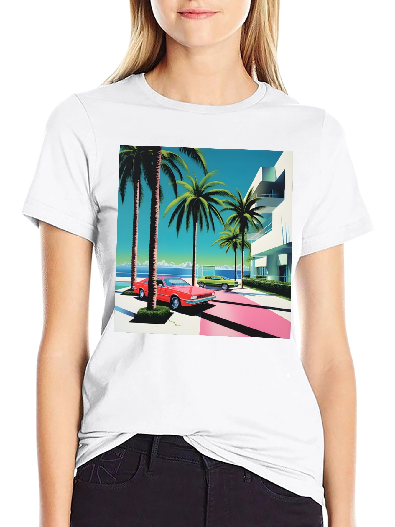 Miami Vice T-Shirt Retro Design Palm Trees