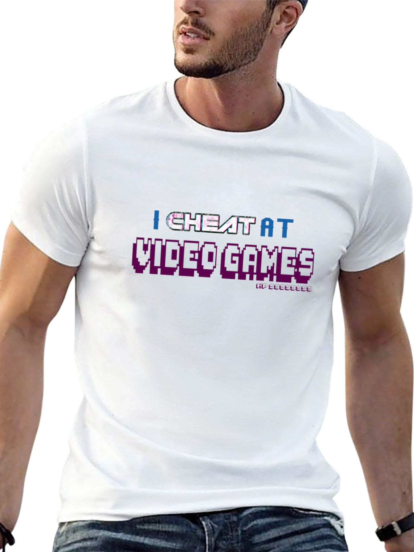I Cheat At Video Games Black T-Shirt