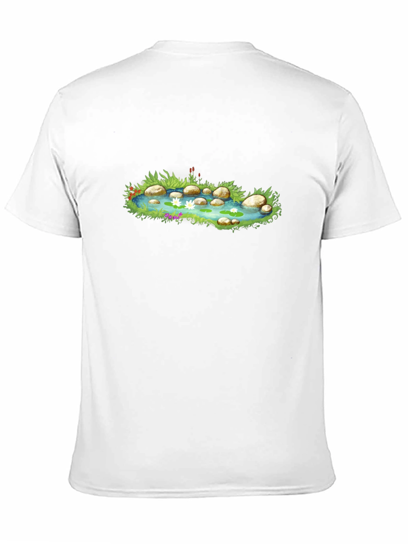 Black T-Shirt with Pond Graphic