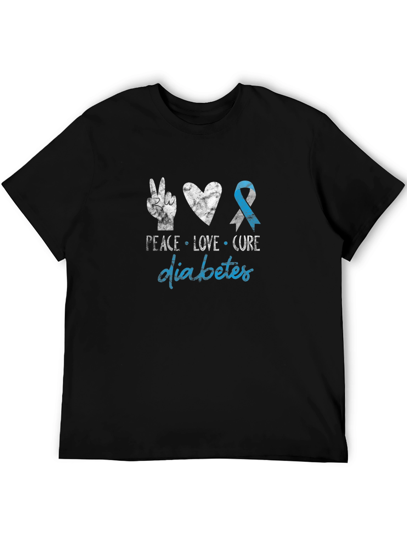Peace Love Cure Diabetes Awareness T-Shirt