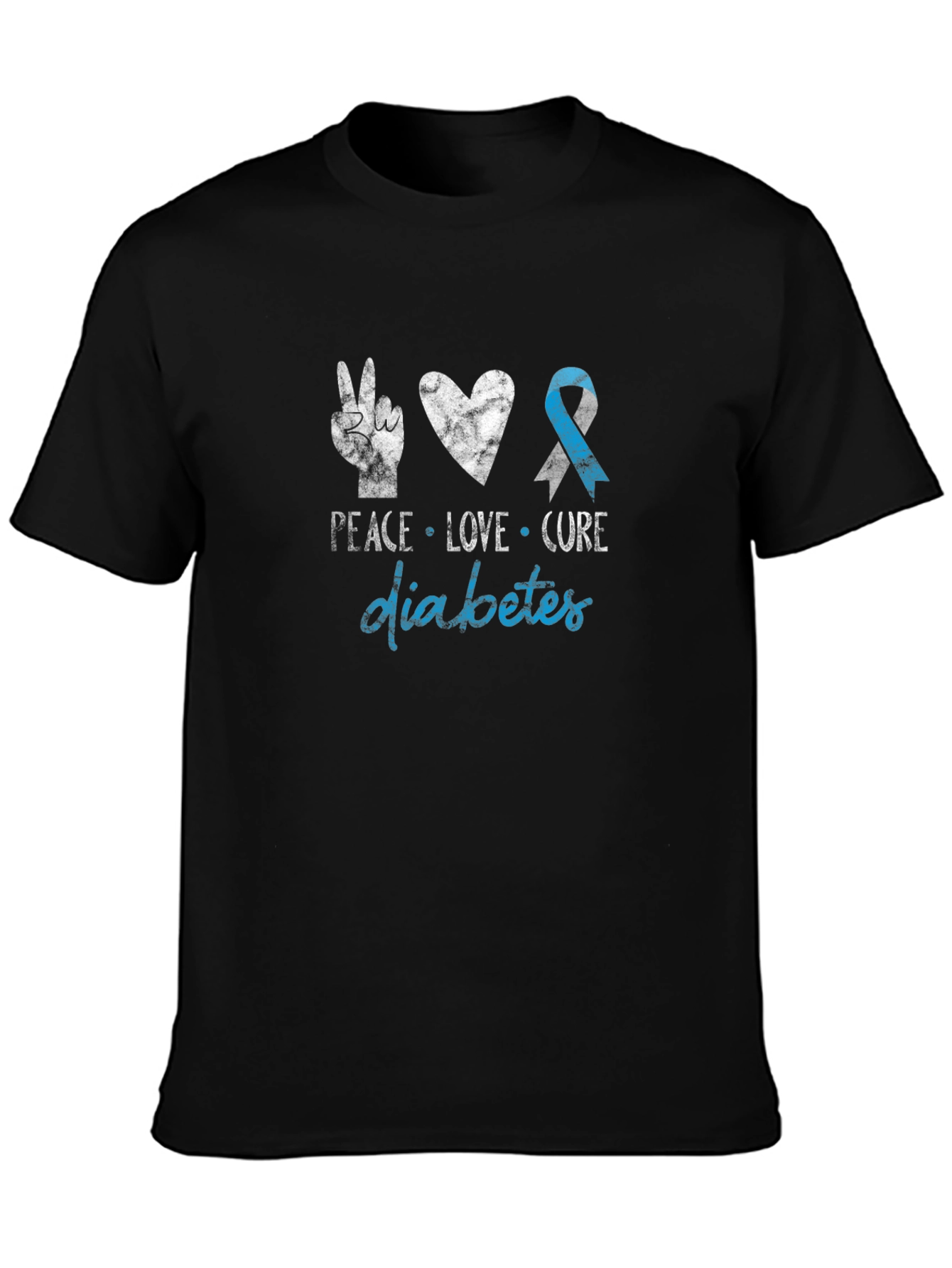 Peace Love Cure Diabetes Awareness T-Shirt