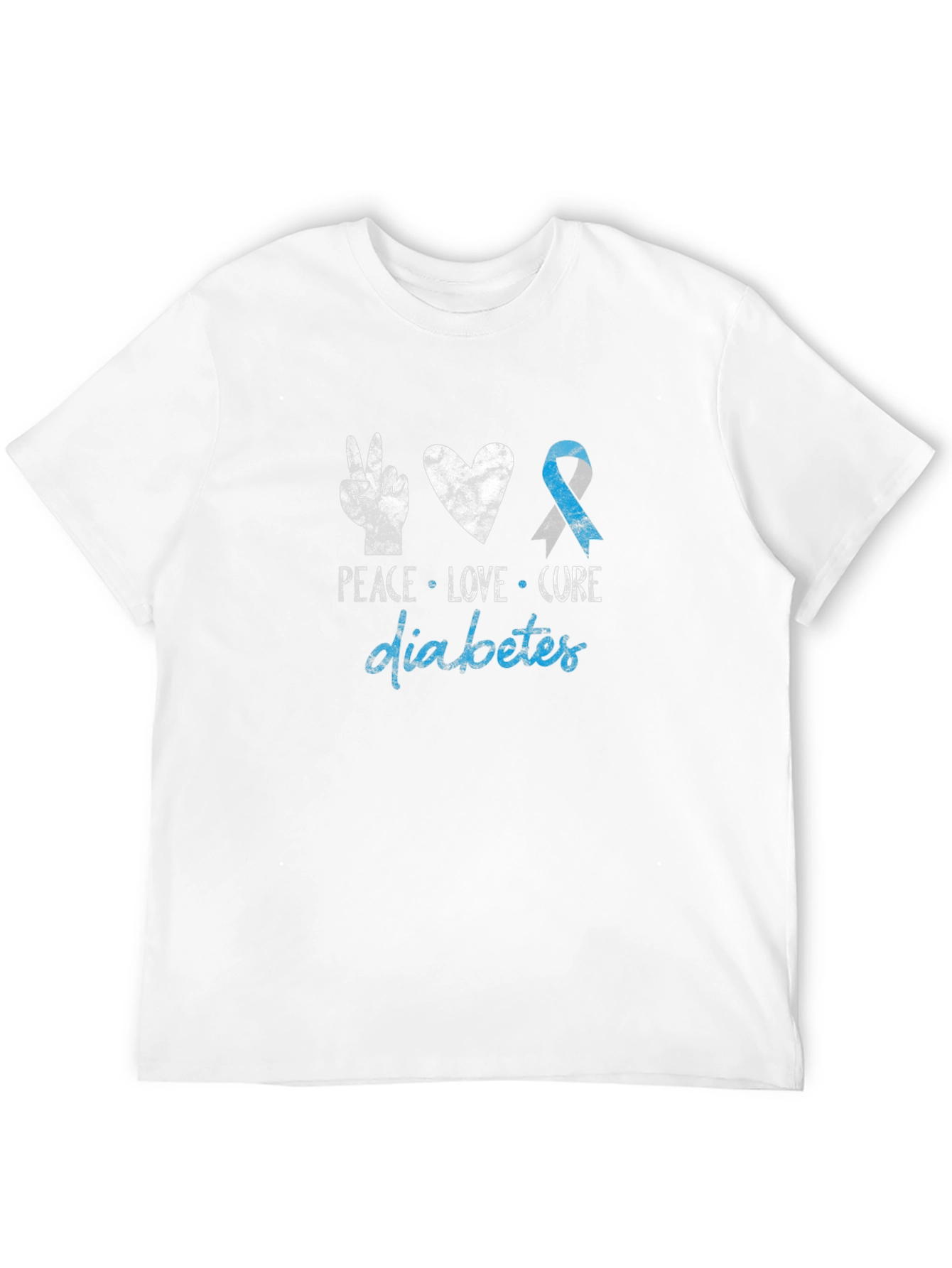 Peace Love Cure Diabetes Awareness T-Shirt