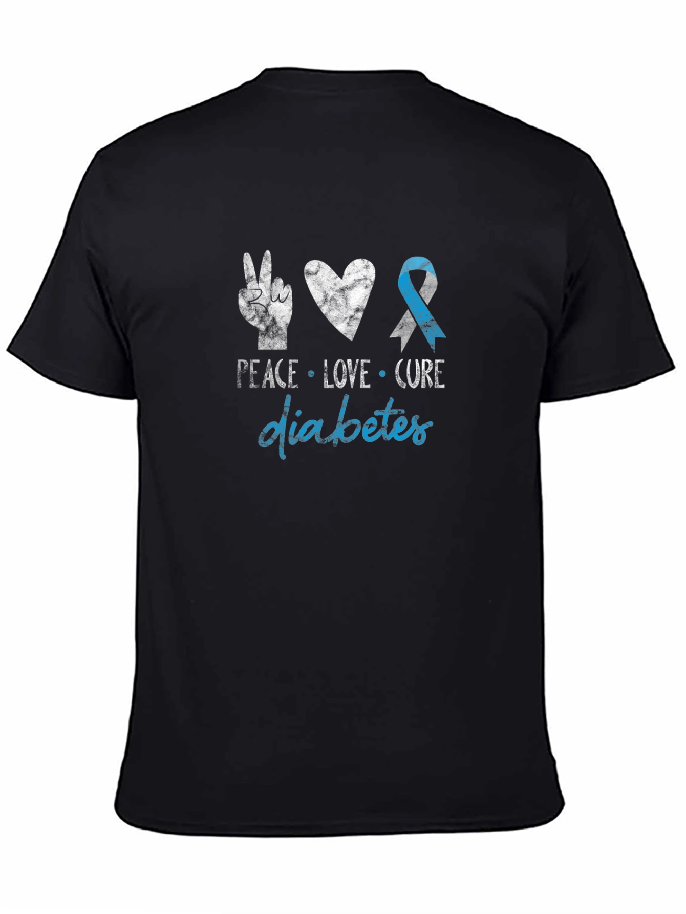 Peace Love Cure Diabetes Awareness T-Shirt