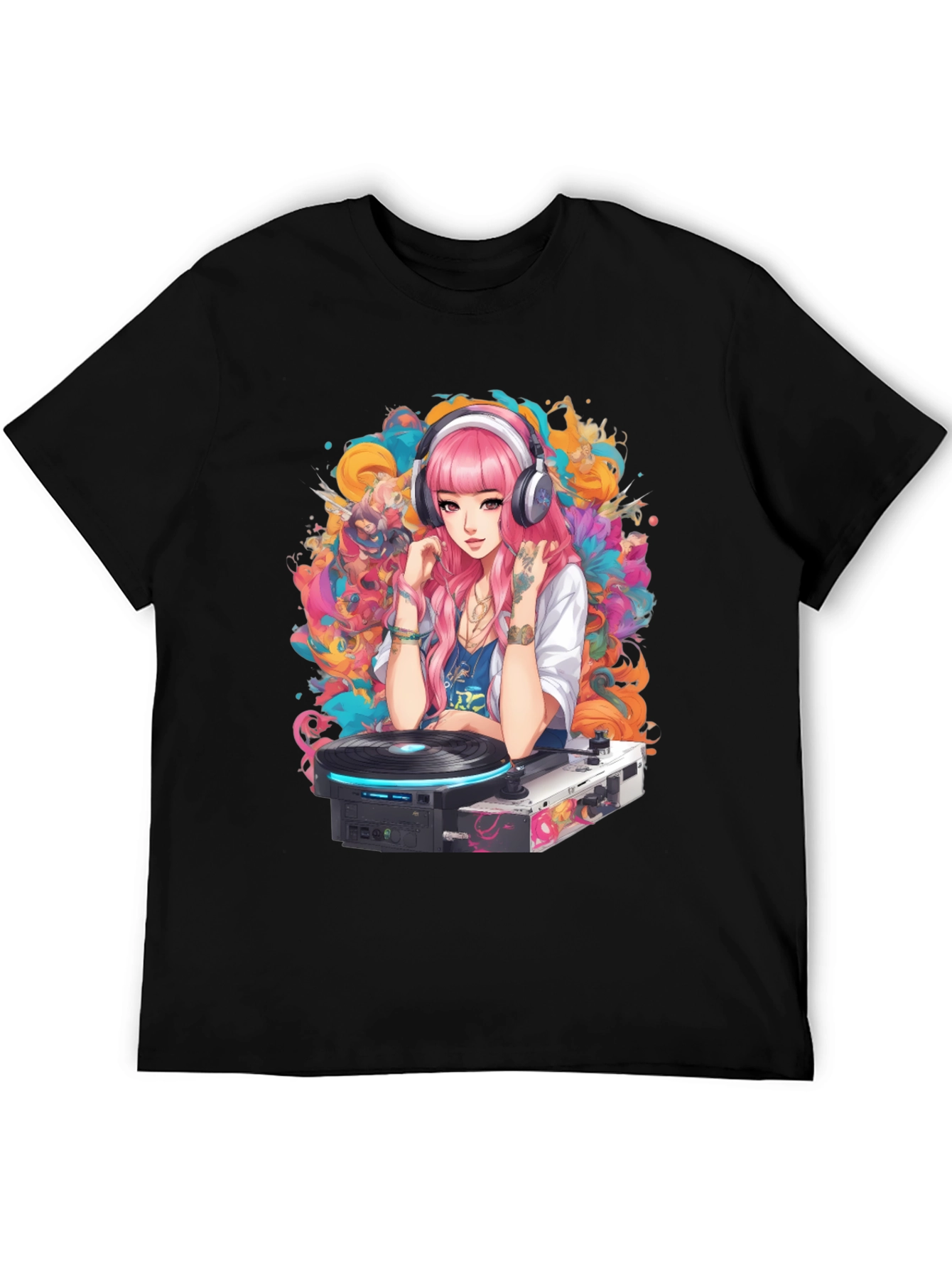 DJ Anime Girl Graphic Tee