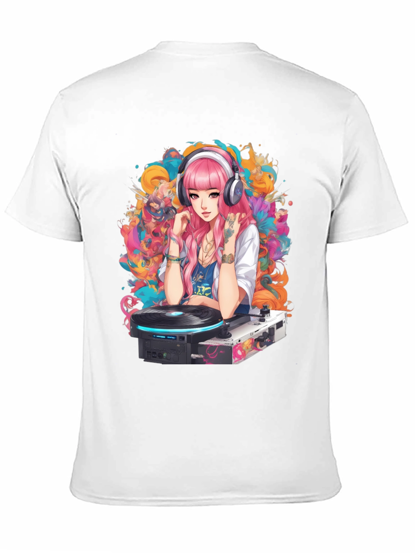 DJ Anime Girl Graphic Tee