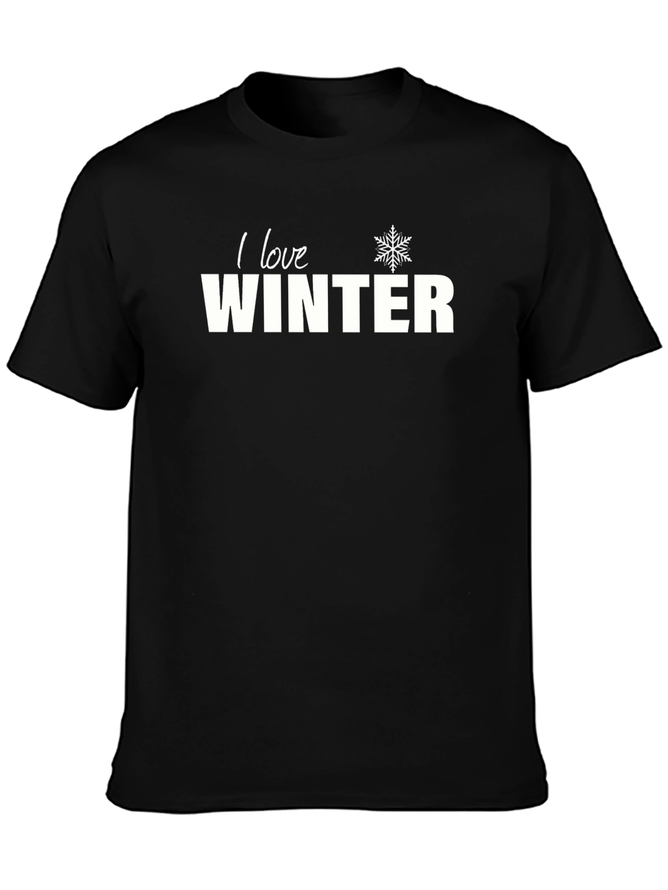 I Love Winter Graphic Tee - Unisex Black T-Shirt