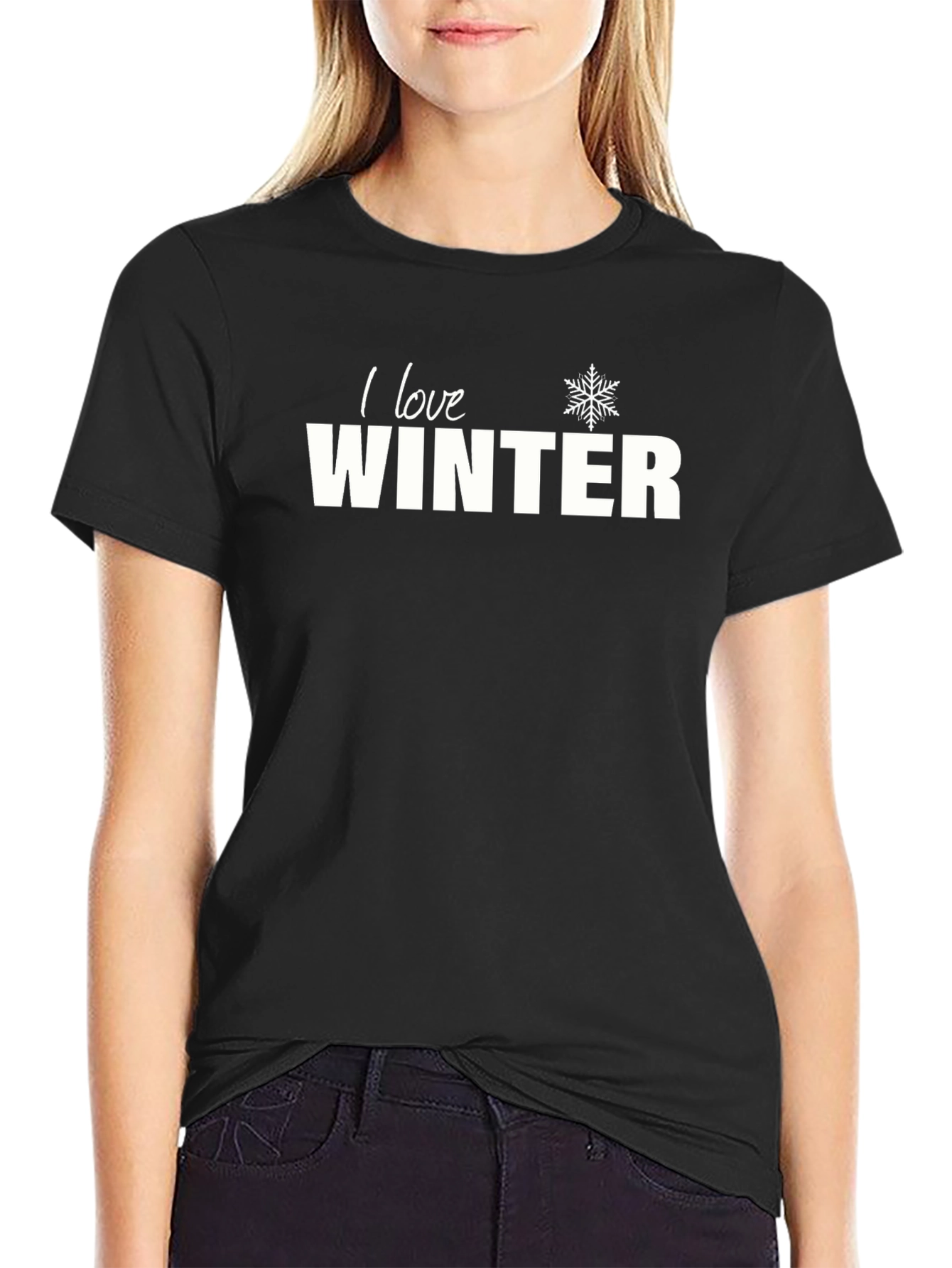 I Love Winter Graphic Tee - Unisex Black T-Shirt