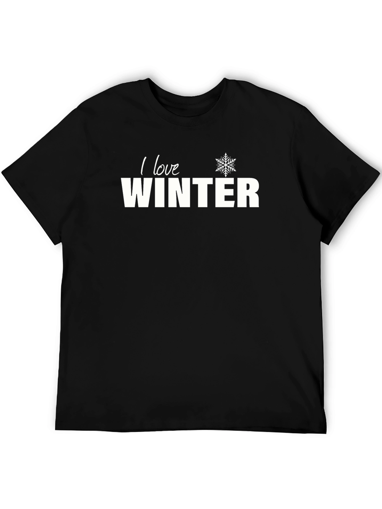 I Love Winter Graphic Tee - Unisex Black T-Shirt