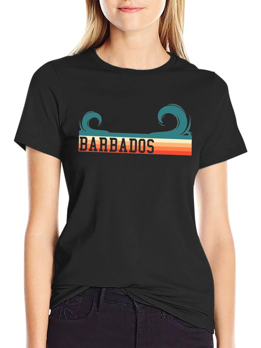 Retro Barbados T-Shirt - Vintage Style Wave Design