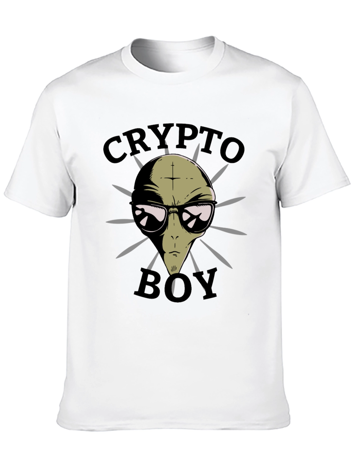 Crypto Boy Alien Graphic T-Shirt - Black