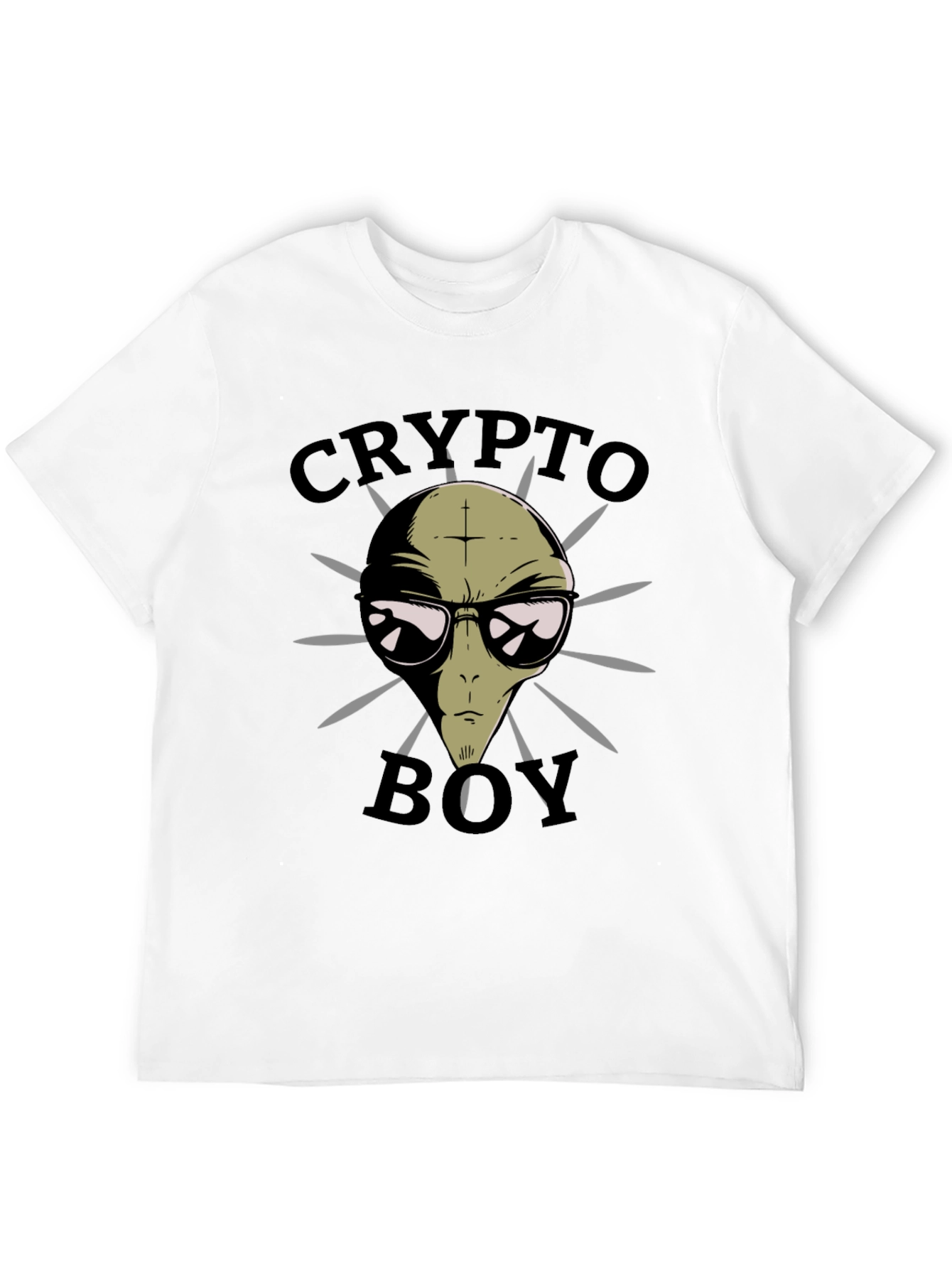 Crypto Boy Alien Graphic T-Shirt - Black