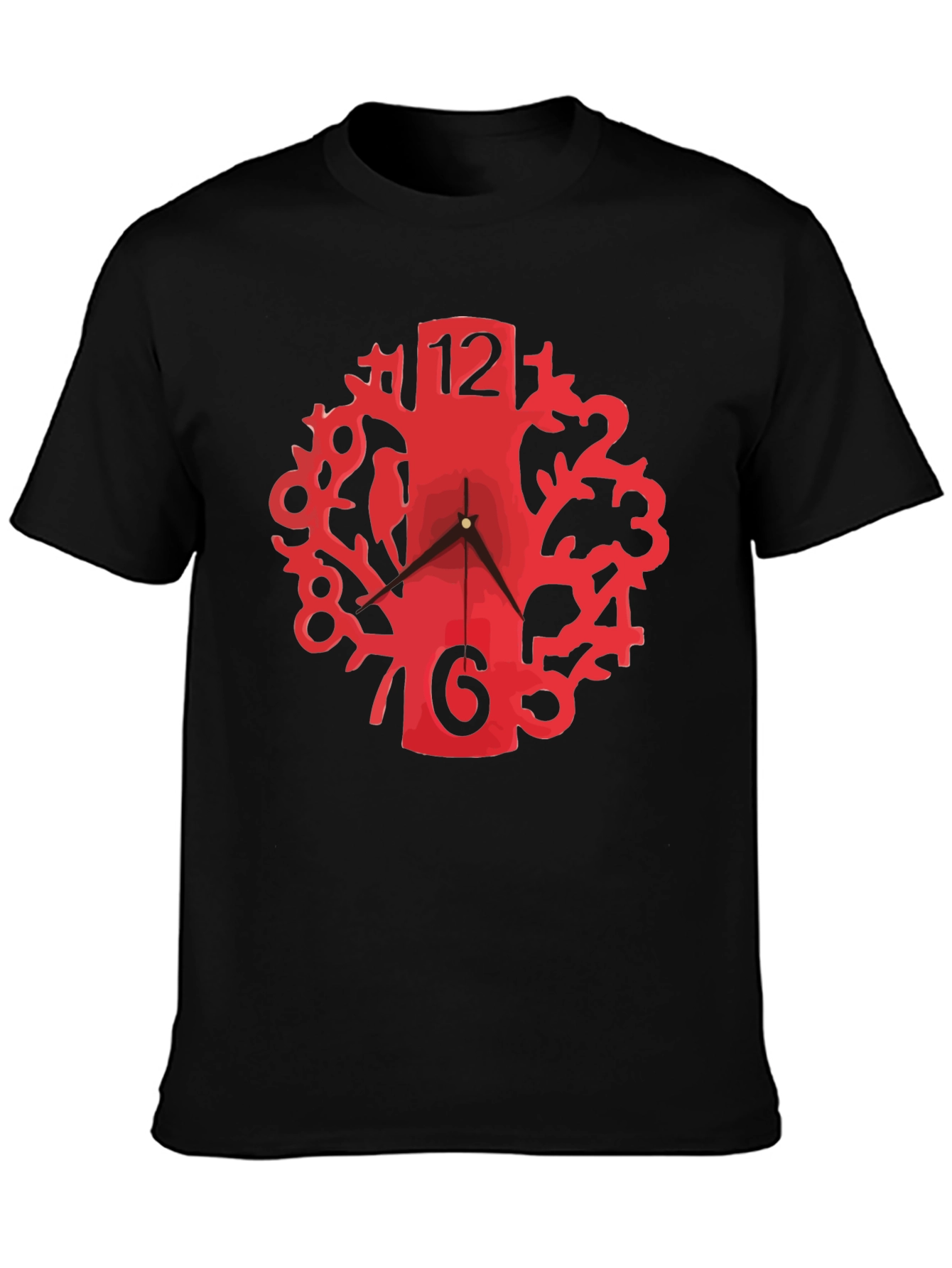 Quirky Clock Tree Black Tee