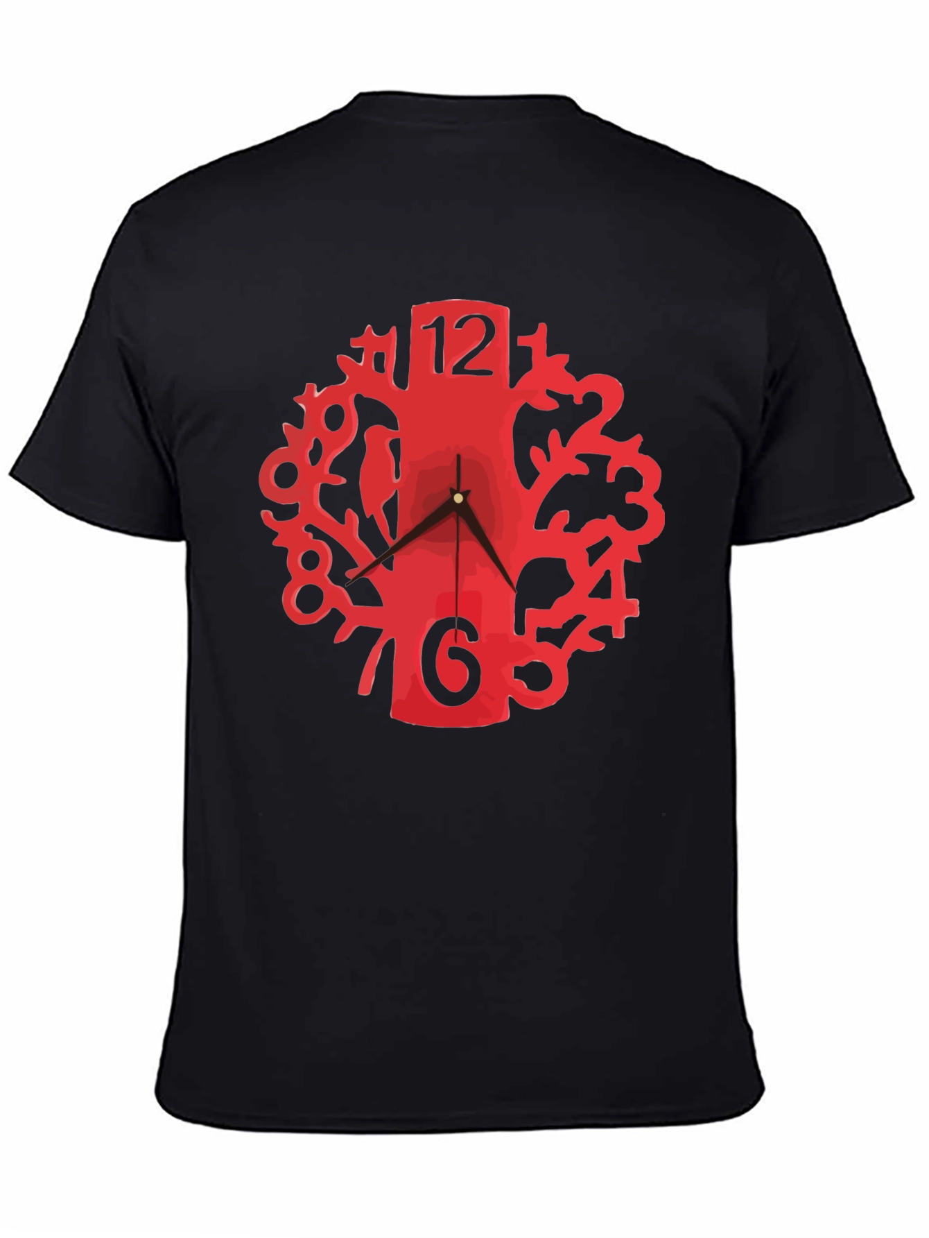 Quirky Clock Tree Black Tee