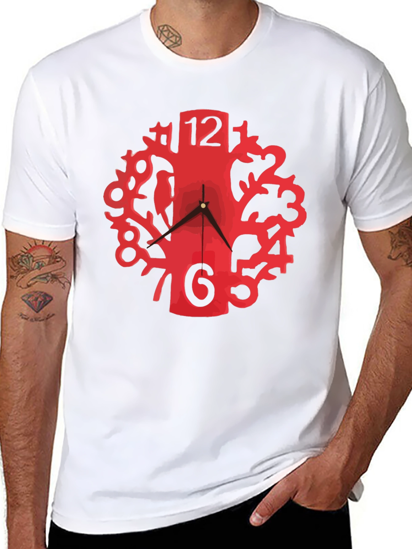 Quirky Clock Tree Black Tee