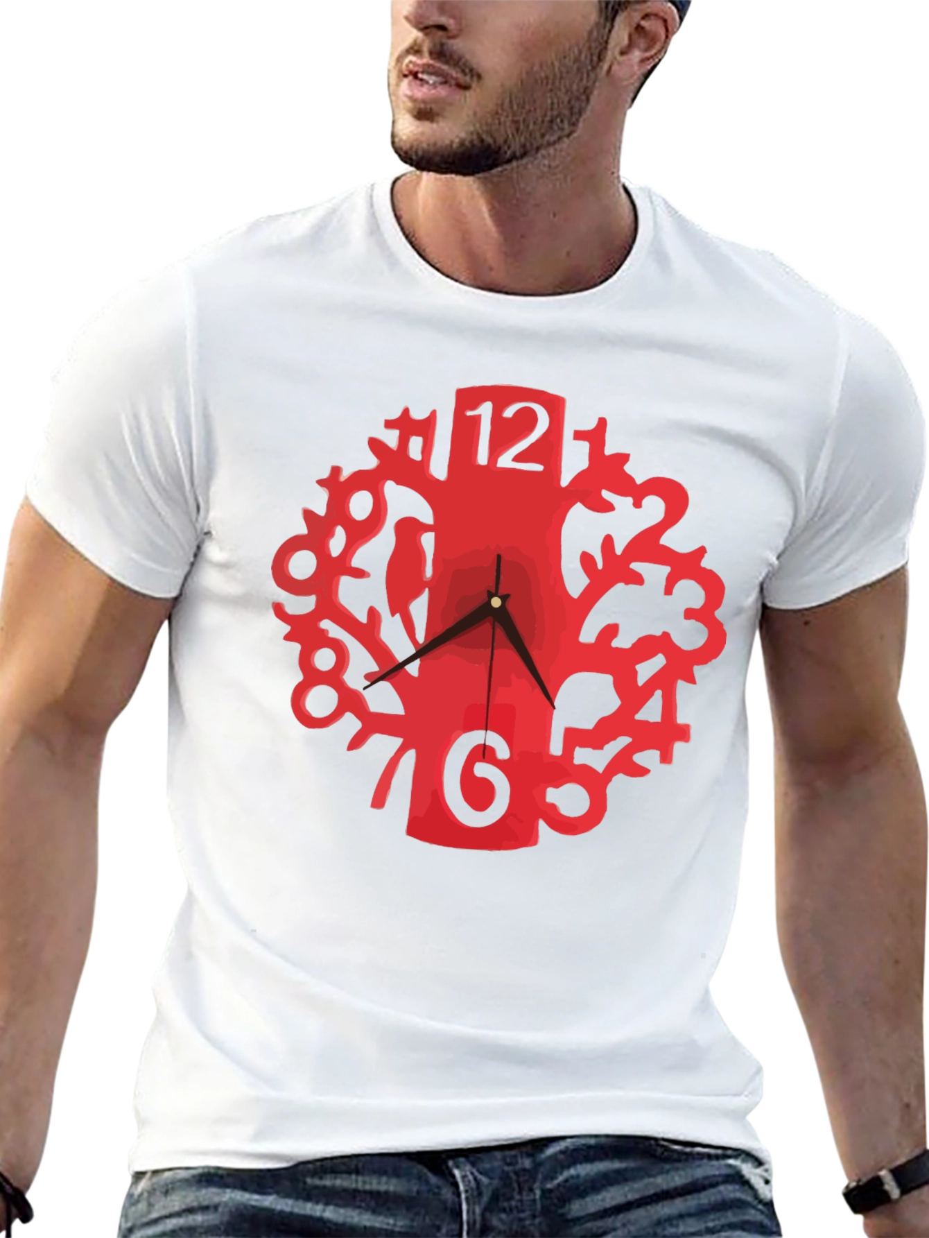 Quirky Clock Tree Black Tee