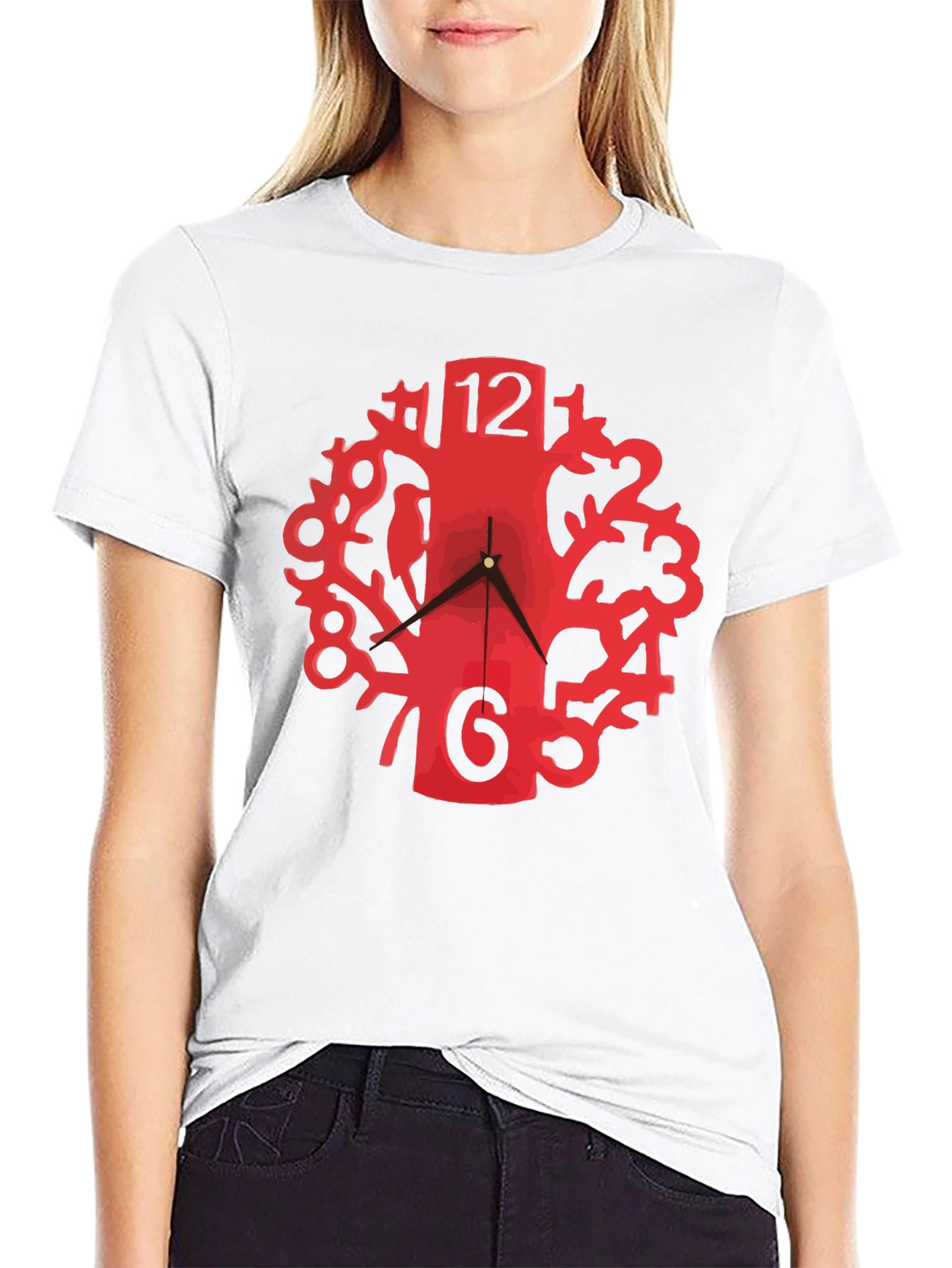 Quirky Clock Tree Black Tee