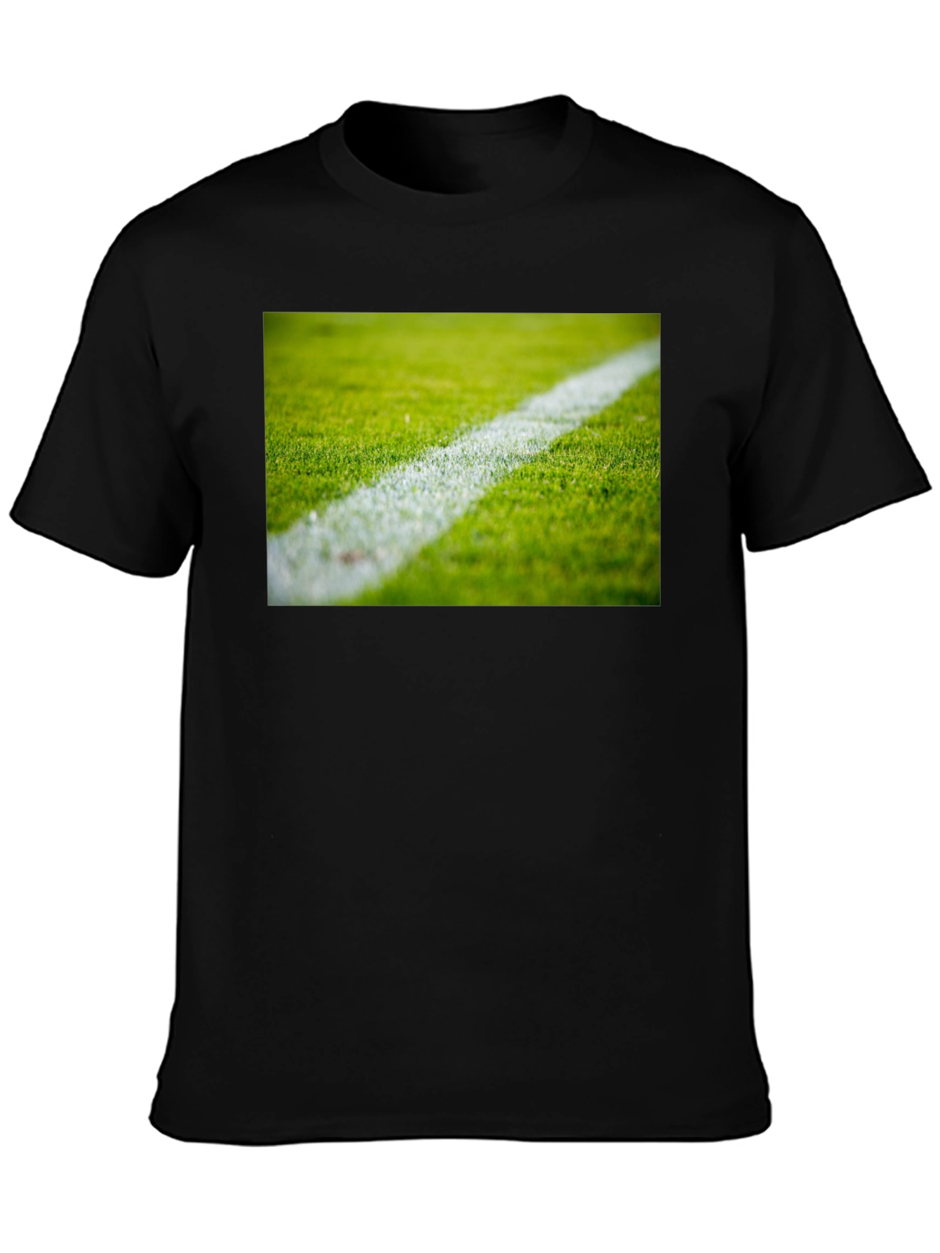 Green Field Line Graphic Tee - Casual Style