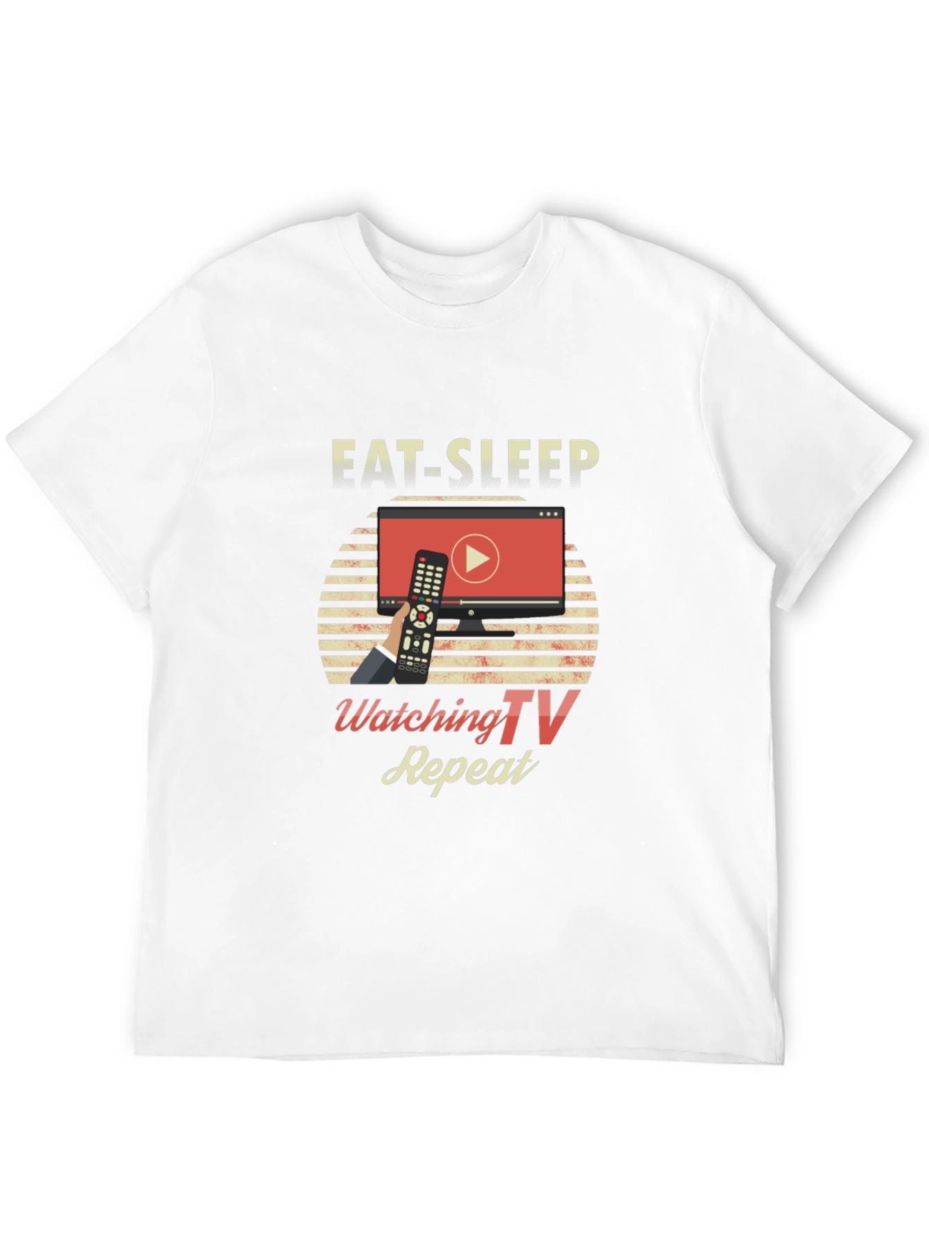 Eat Sleep Watch TV Repeat Black T-Shirt