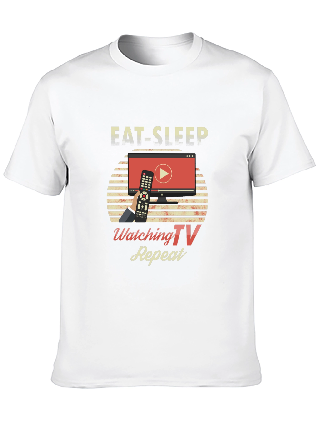 Eat Sleep Watch TV Repeat Black T-Shirt