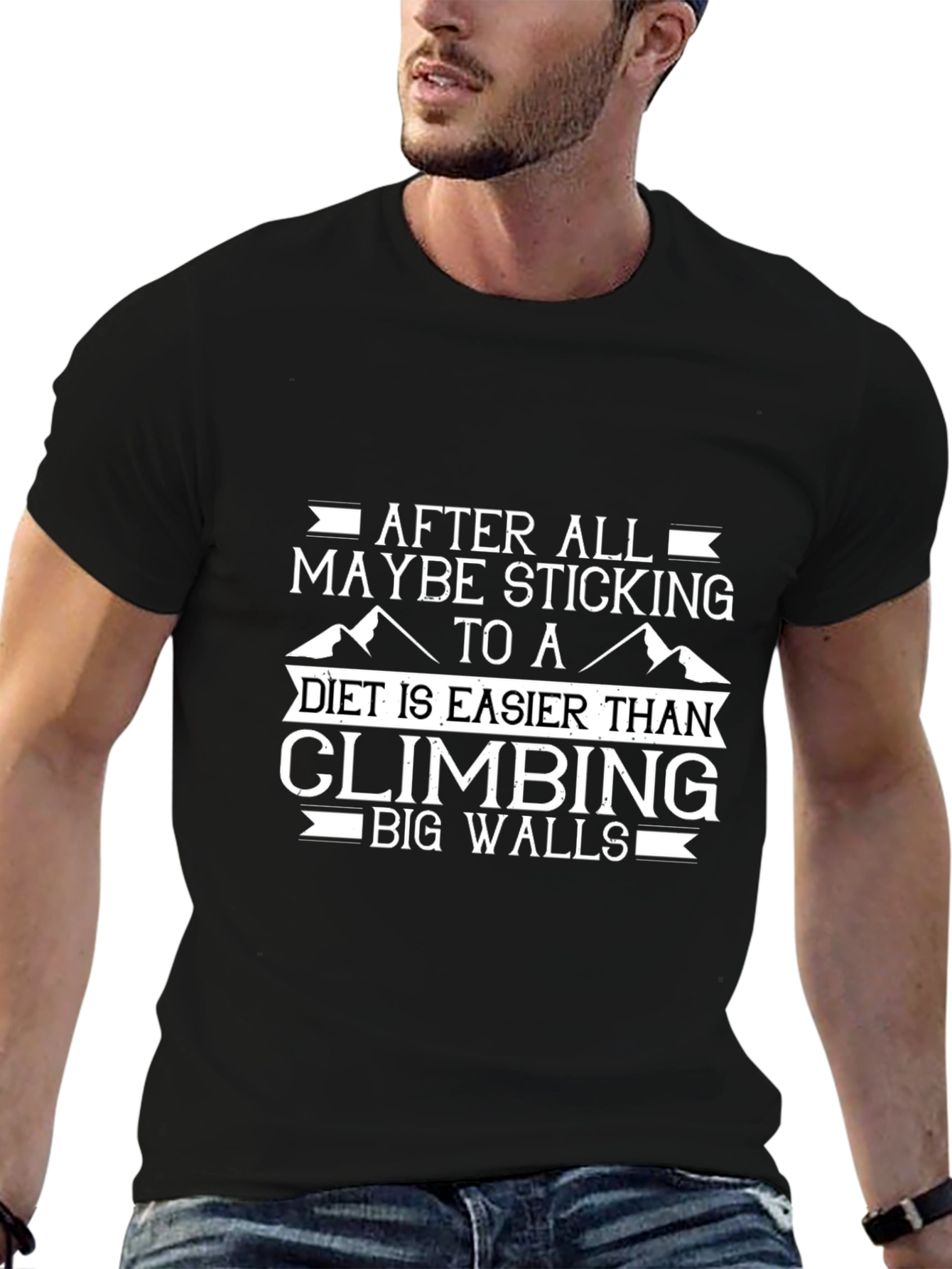 Climbing Big Walls T-Shirt - Diet Easier Design