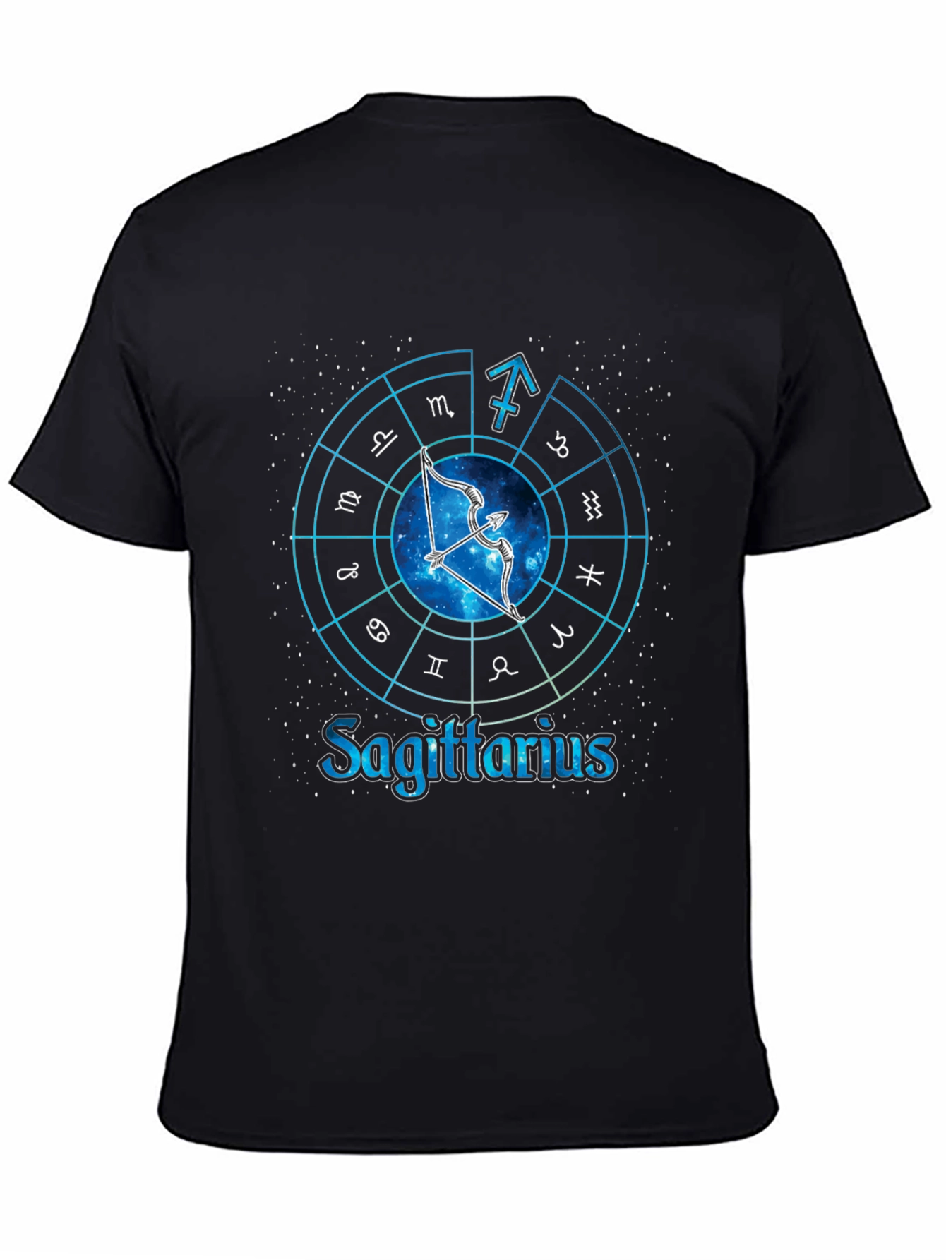 Sagittarius Zodiac Sign Graphic T-Shirt - Black