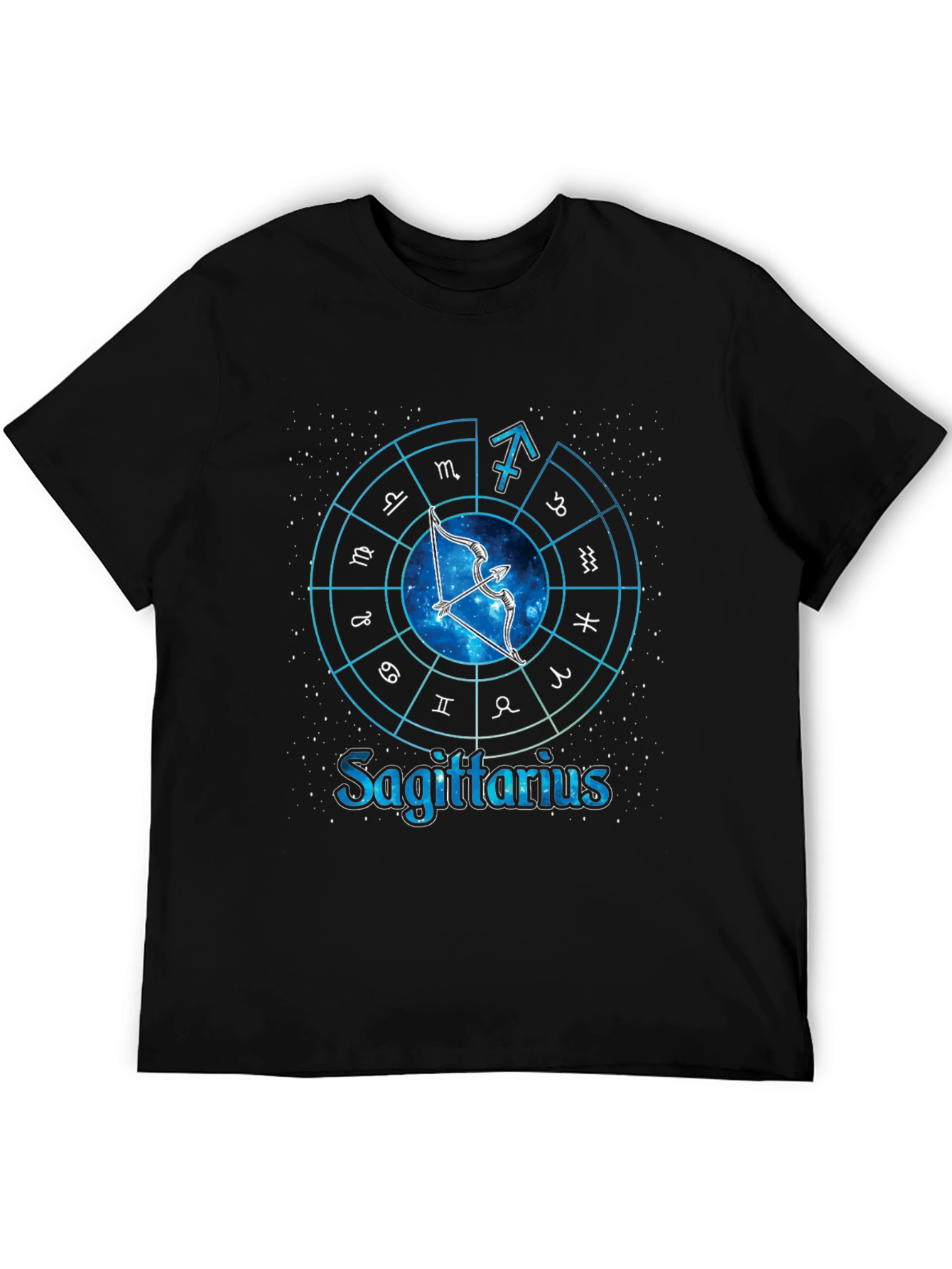 Sagittarius Zodiac Sign Graphic T-Shirt - Black