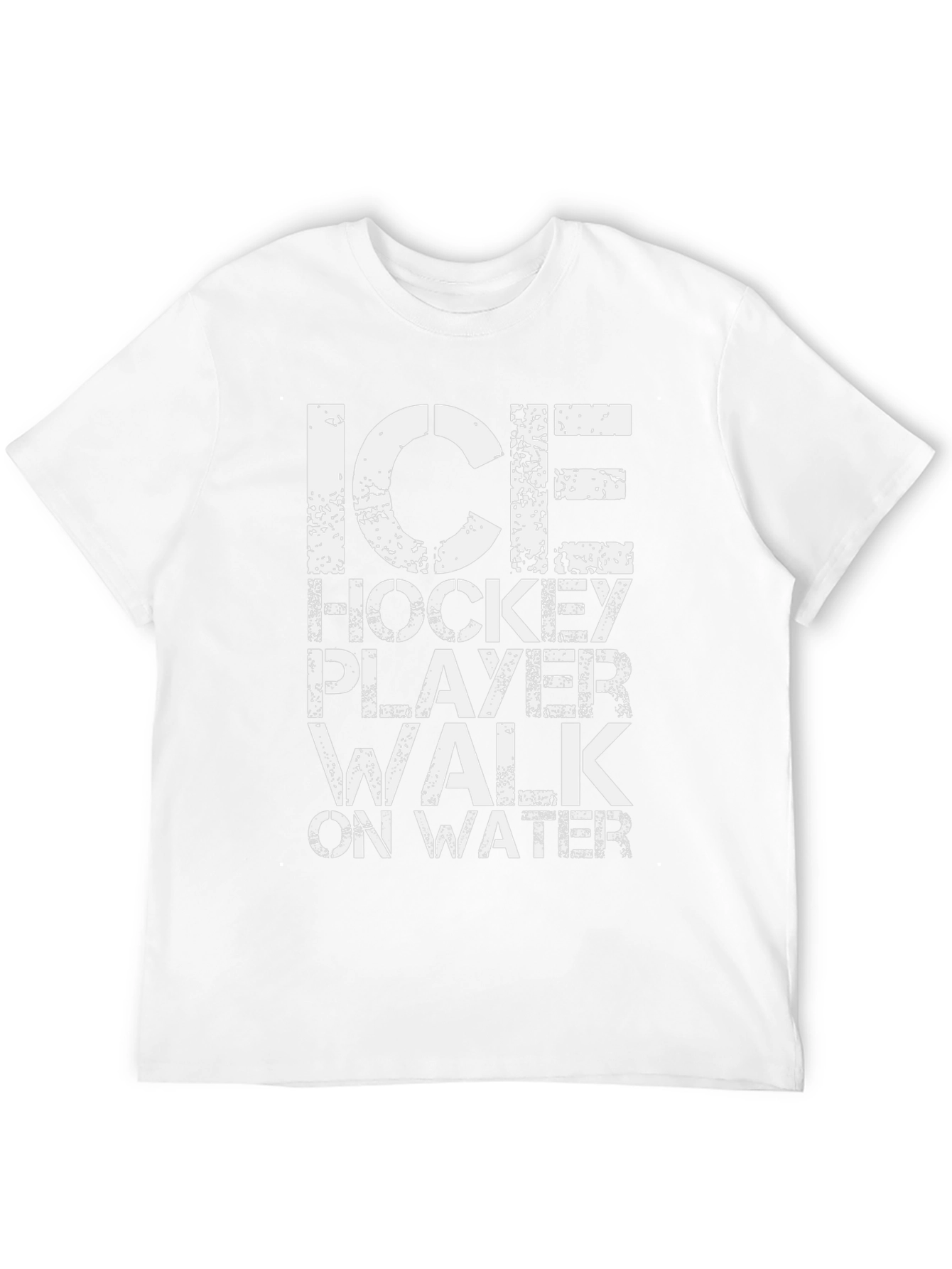 Ice Hockey Player Walk on Water Black T-Shirt