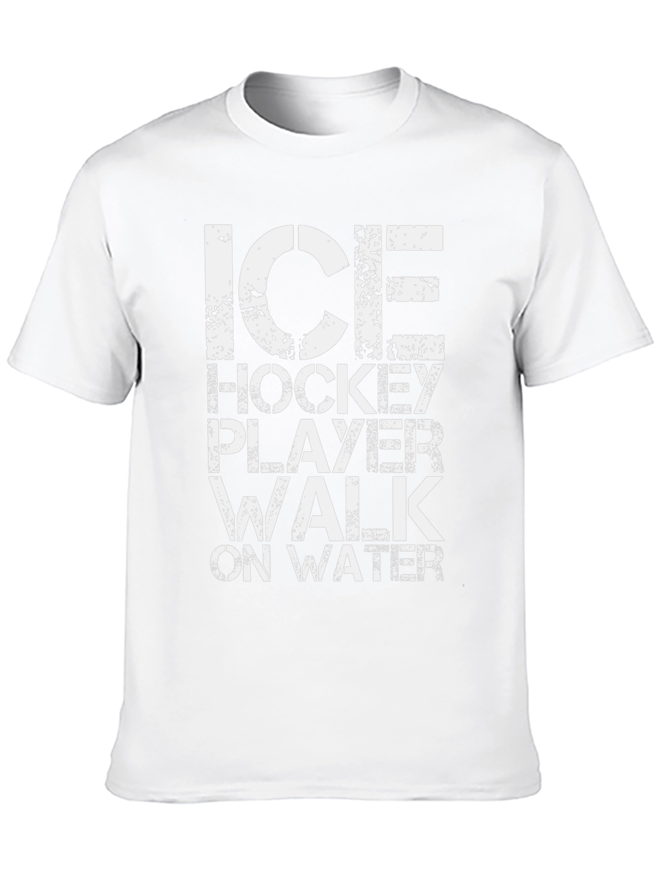 Ice Hockey Player Walk on Water Black T-Shirt