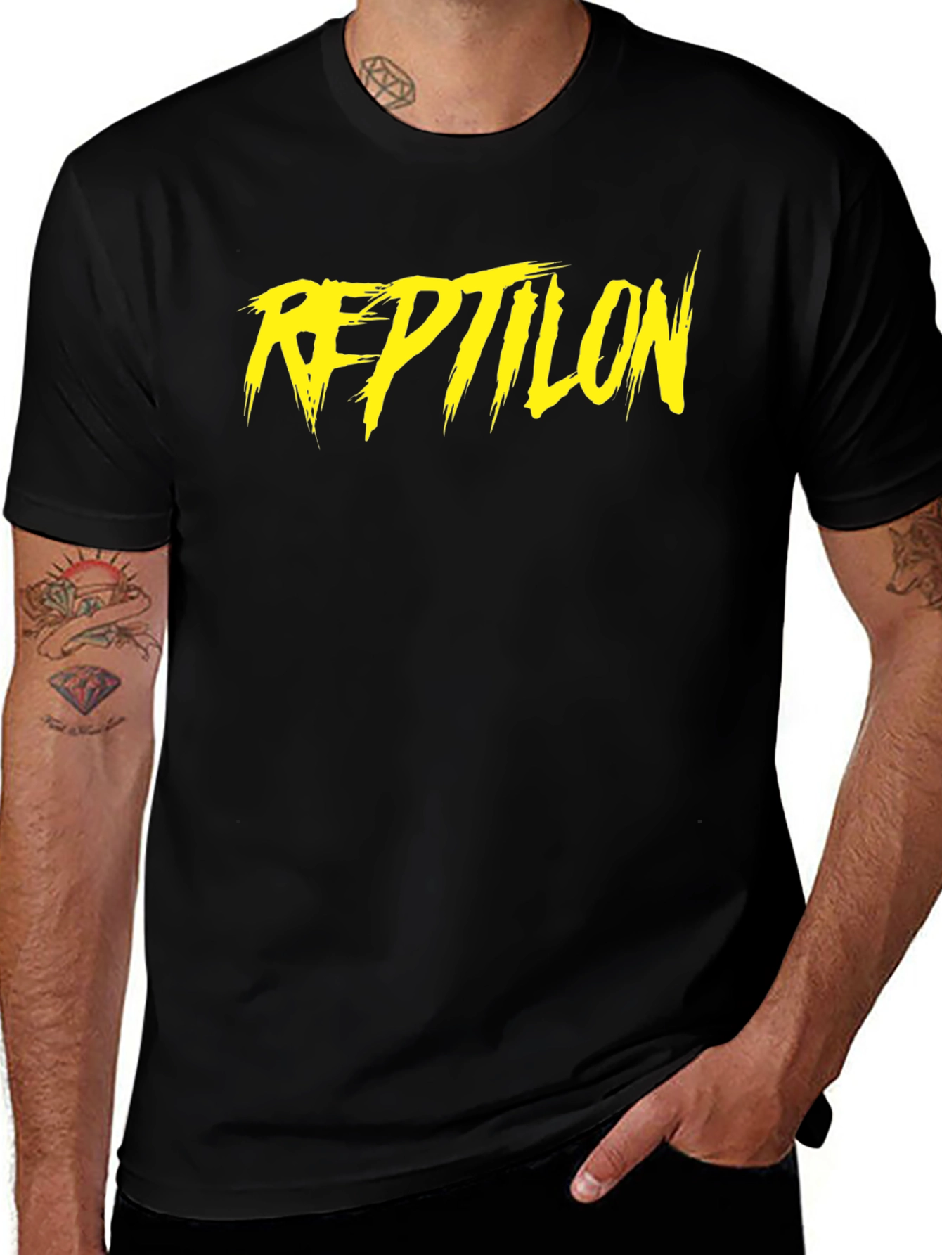 Reptilon Graphic Tee - Black Cotton