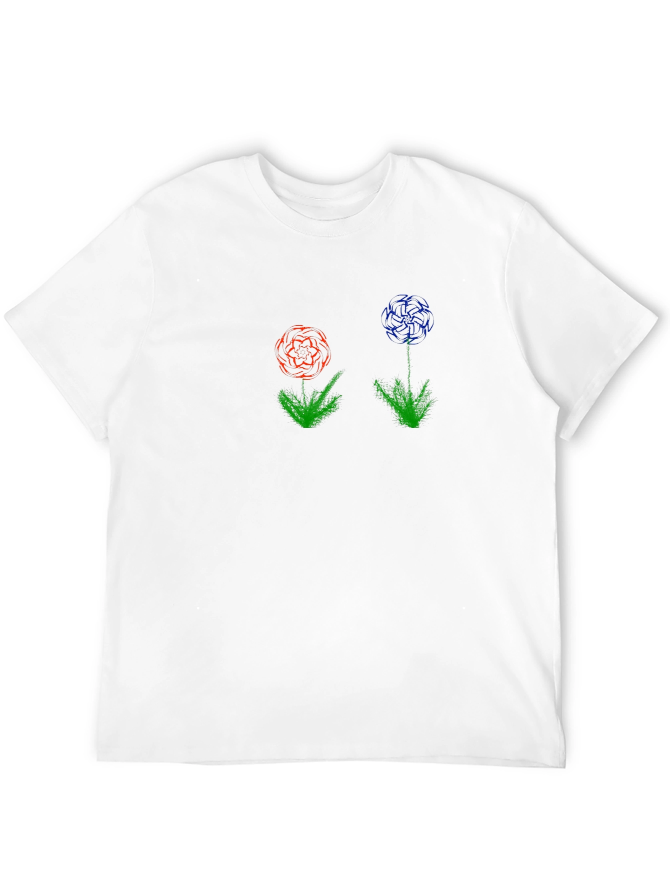 Unique Flower Graphic Tee - Soft Black T-Shirt