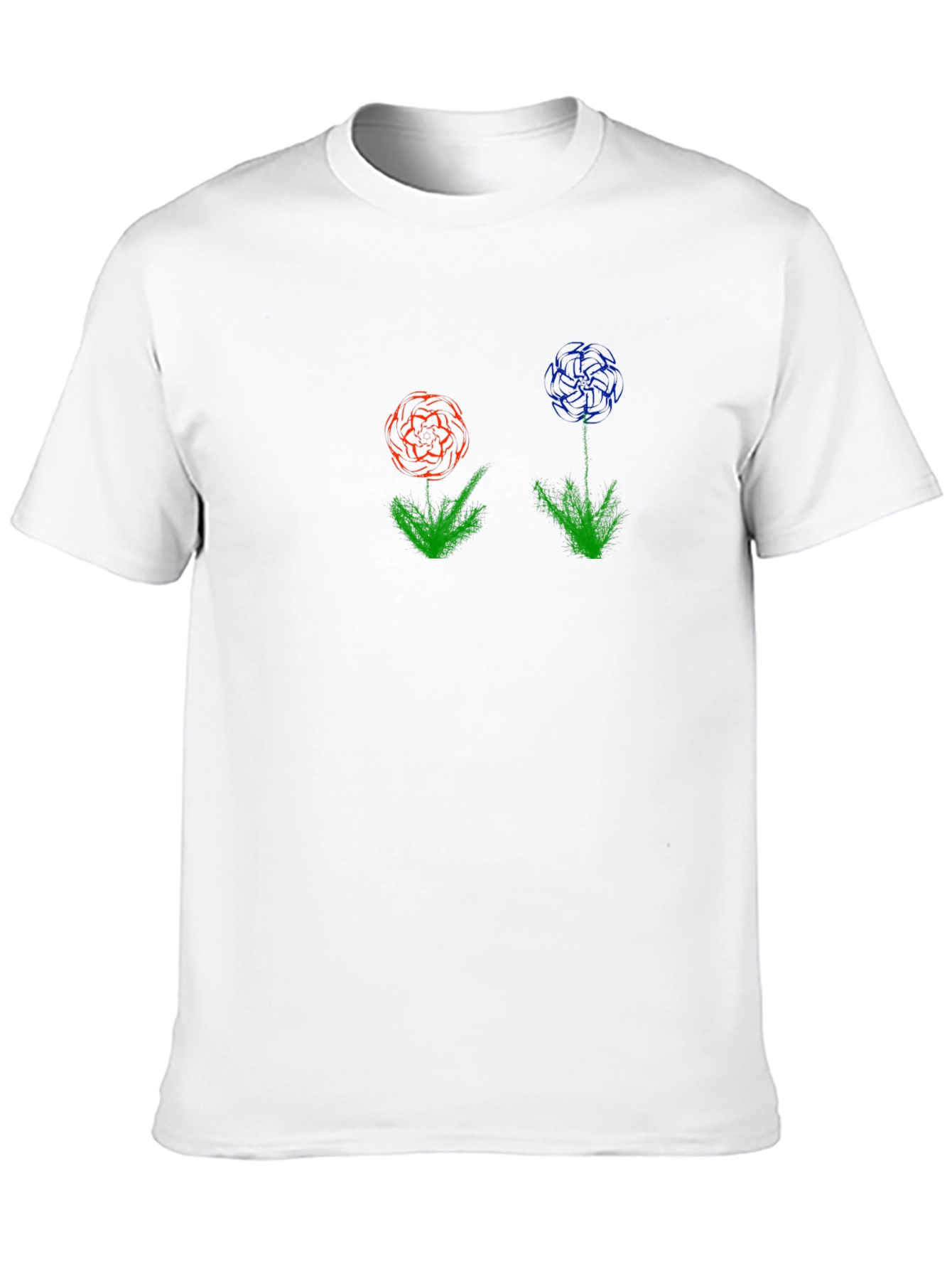 Unique Flower Graphic Tee - Soft Black T-Shirt