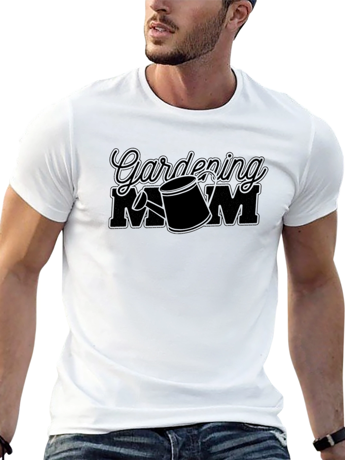 Gardening Mom Black Graphic T-Shirt
