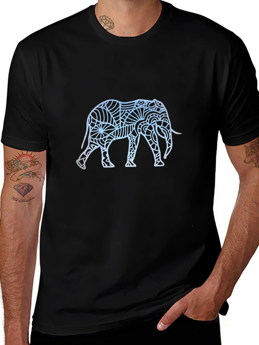 Elephant Graphic Tee - Stylish Mens Black T-Shirt