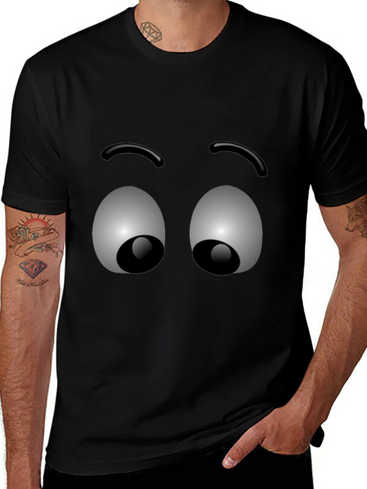 Funny Googly Eyes Graphic T-Shirt - Black