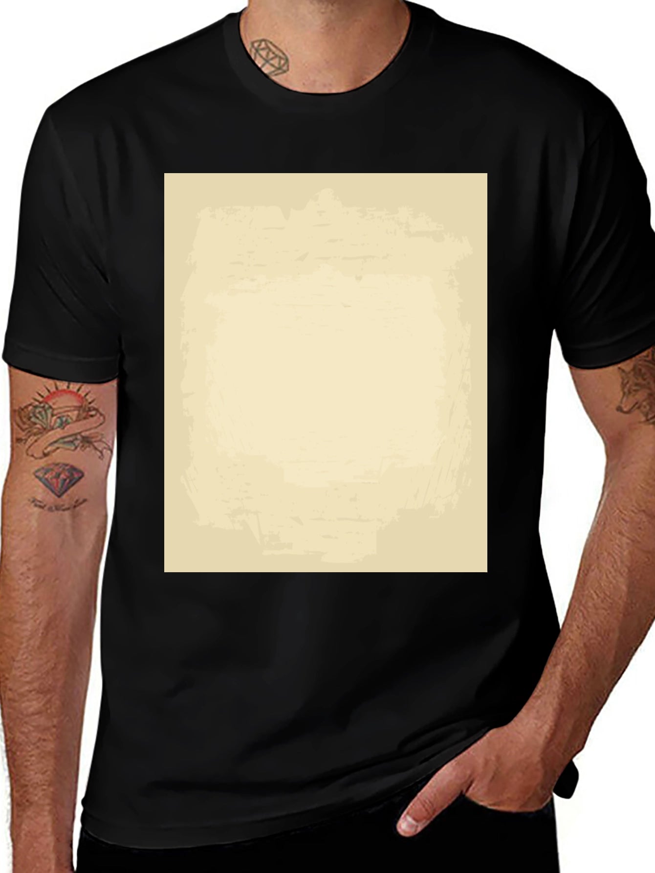 Mens Black Short Sleeve Graphic T-Shirt