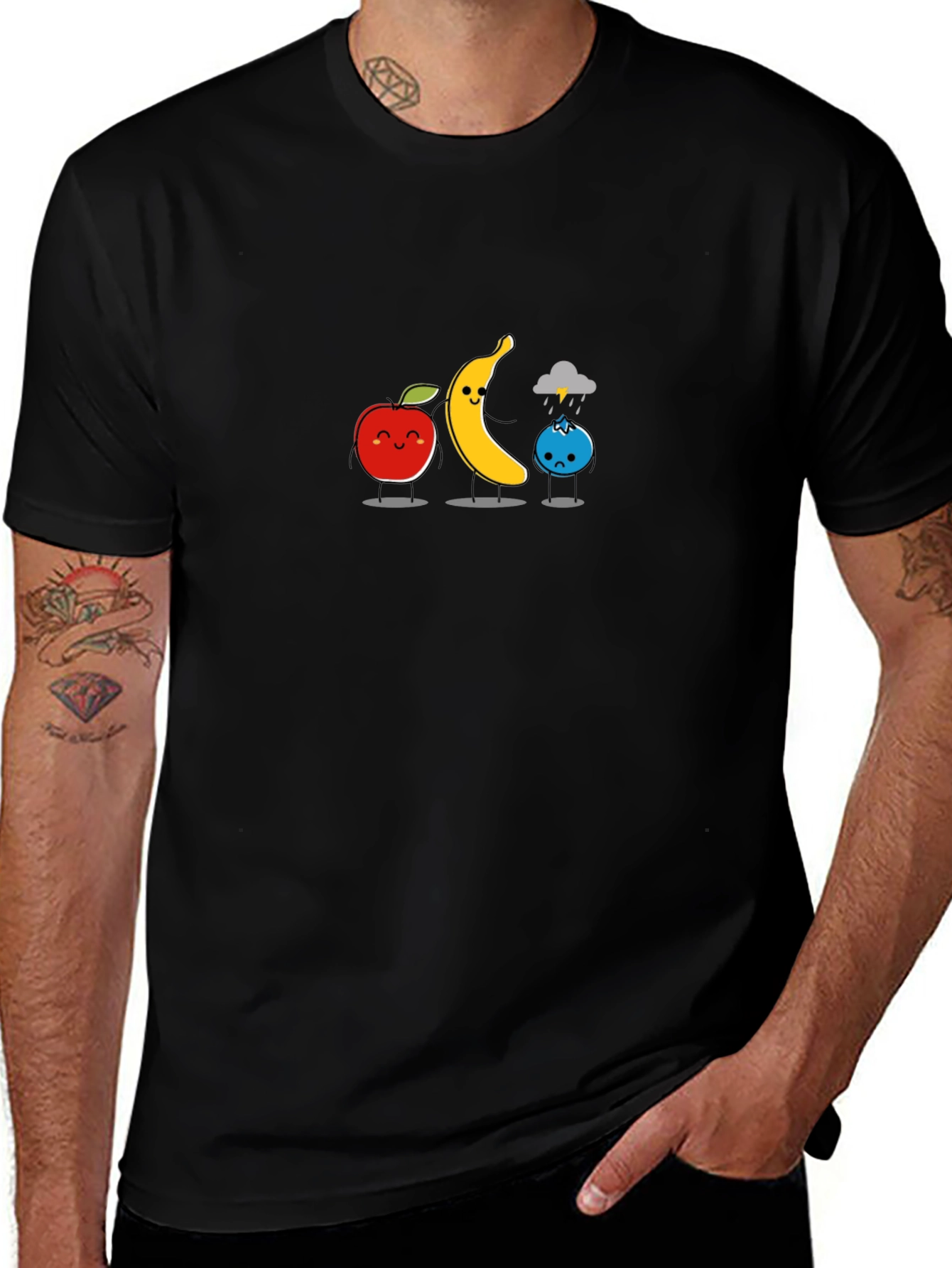 Funny Fruit Pun Black T-Shirt