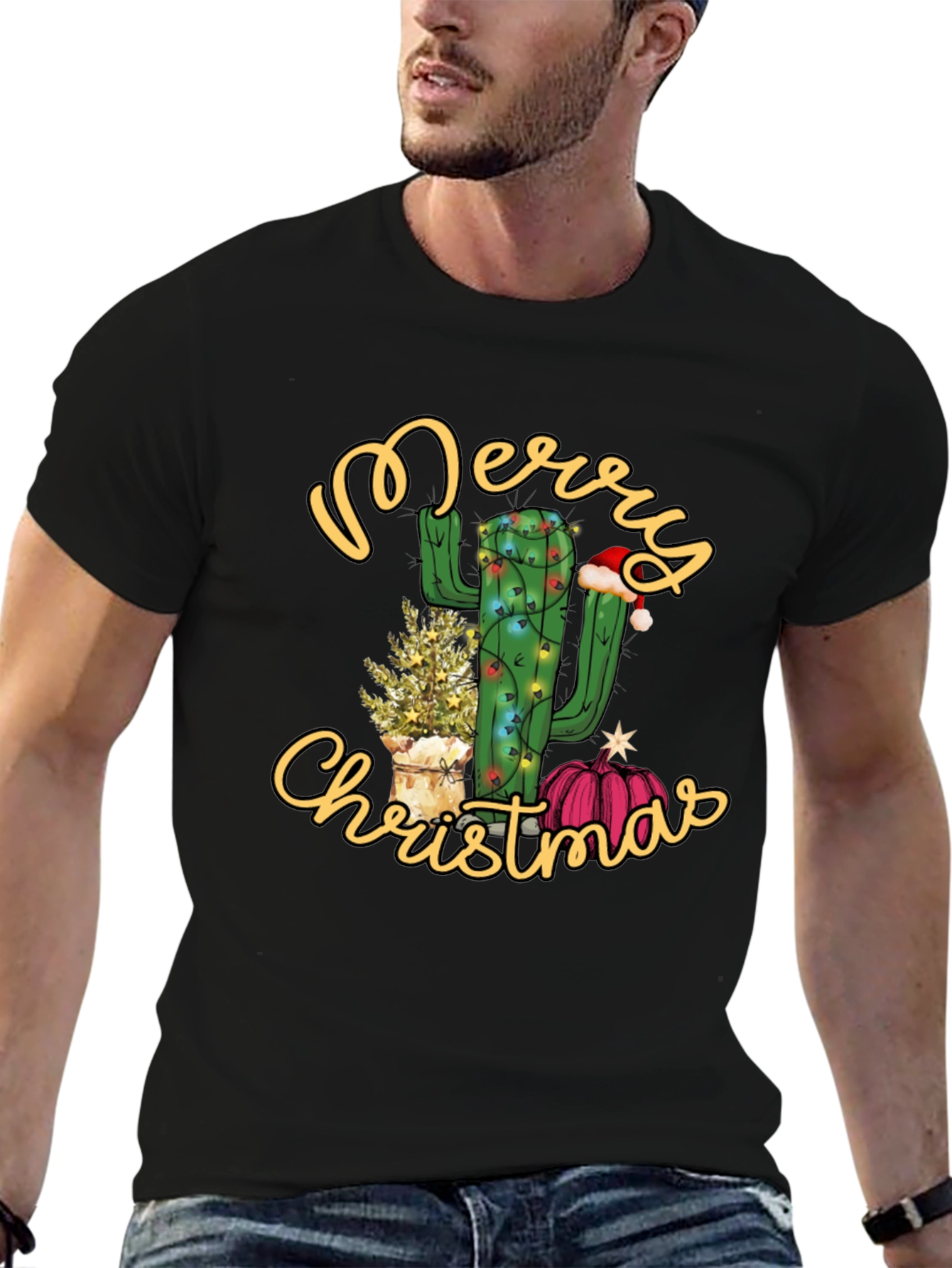 Merry Christmas Cactus Graphic Tee