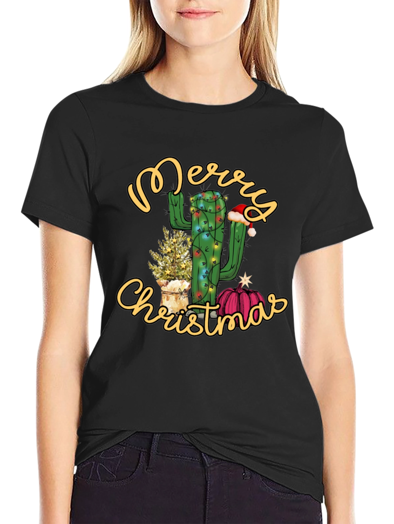Merry Christmas Cactus Graphic Tee