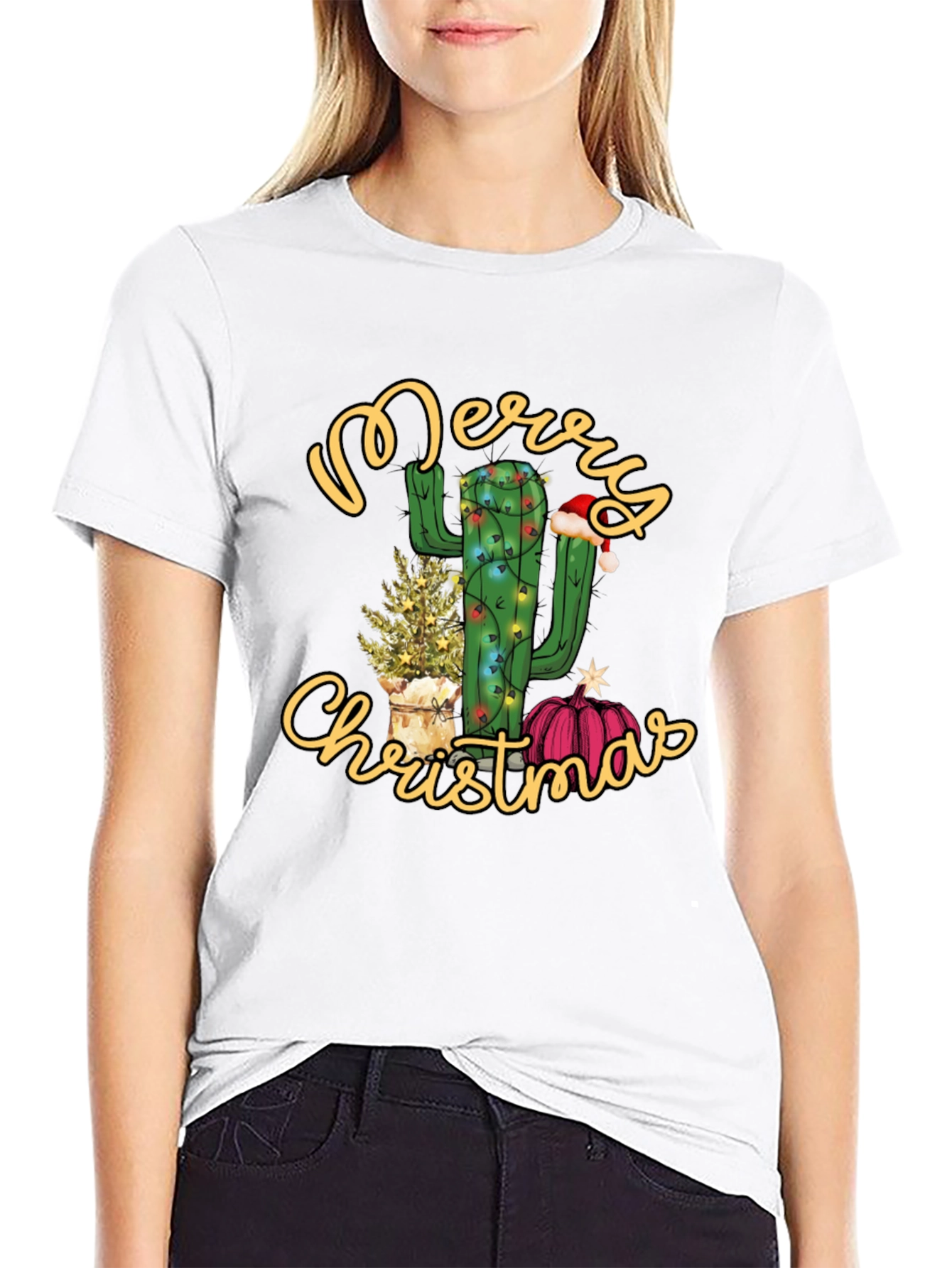 Merry Christmas Cactus Graphic Tee