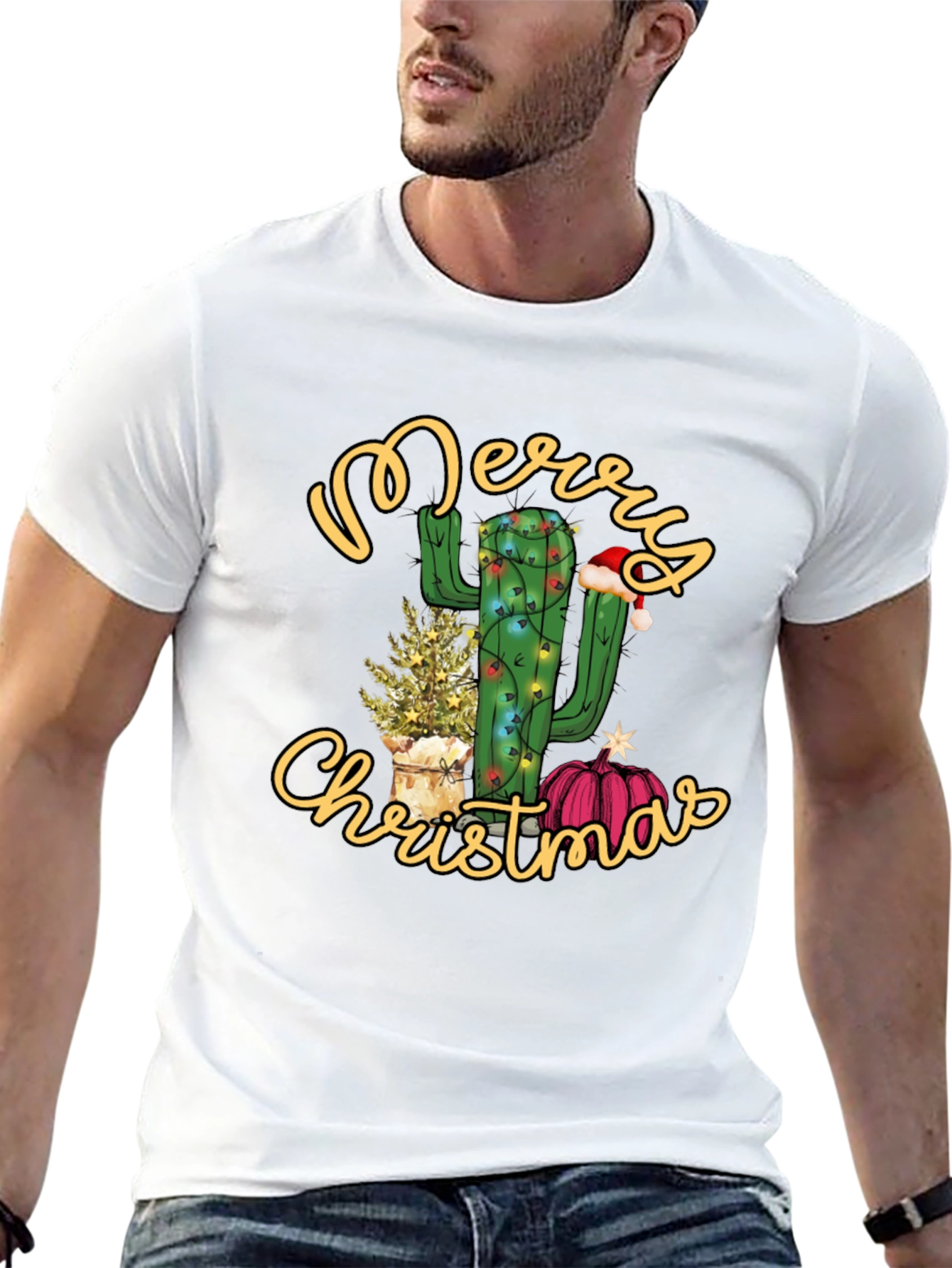 Merry Christmas Cactus Graphic Tee