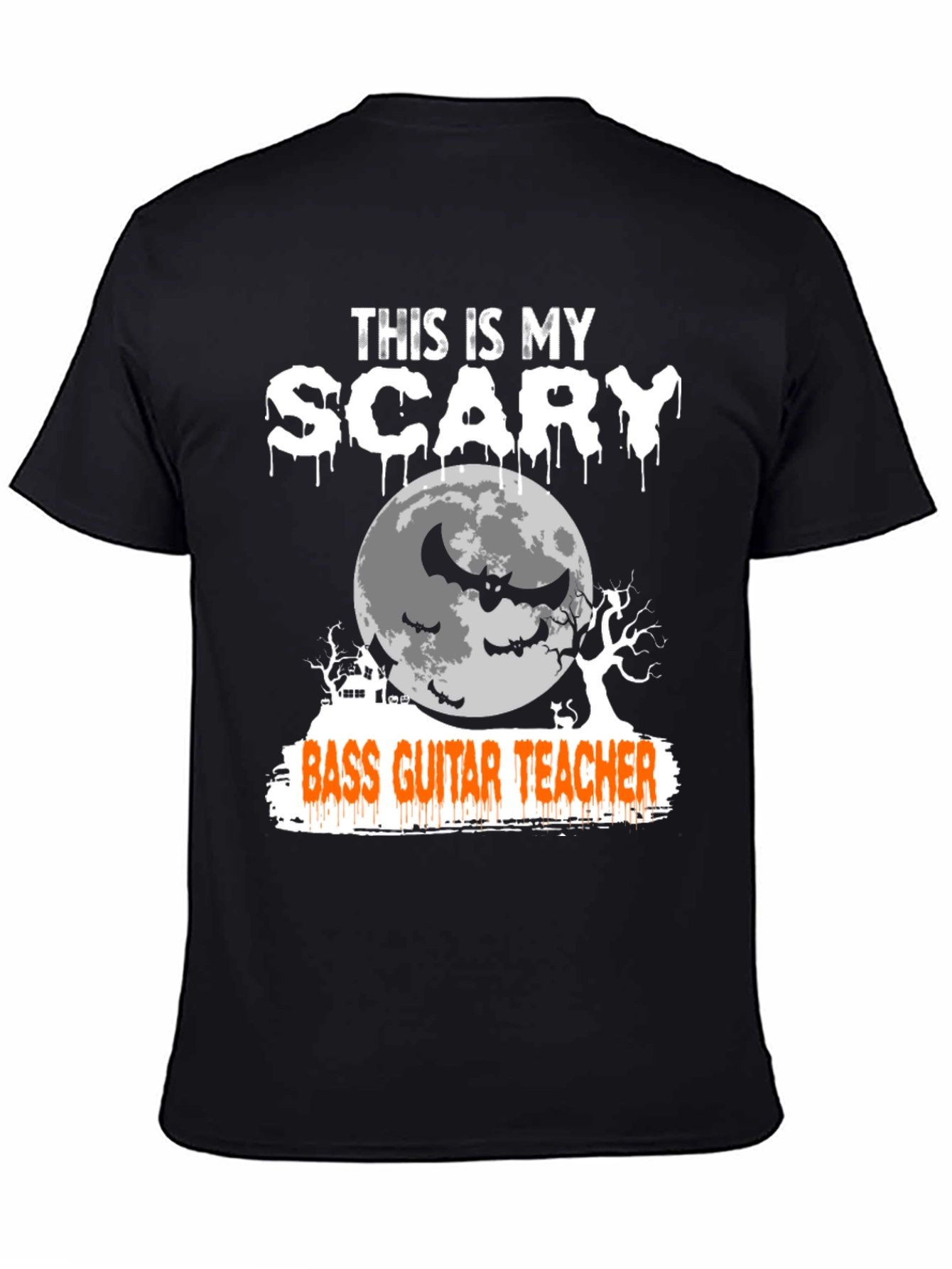 Scary Bass Guitar Teacher Halloween T-Shirt