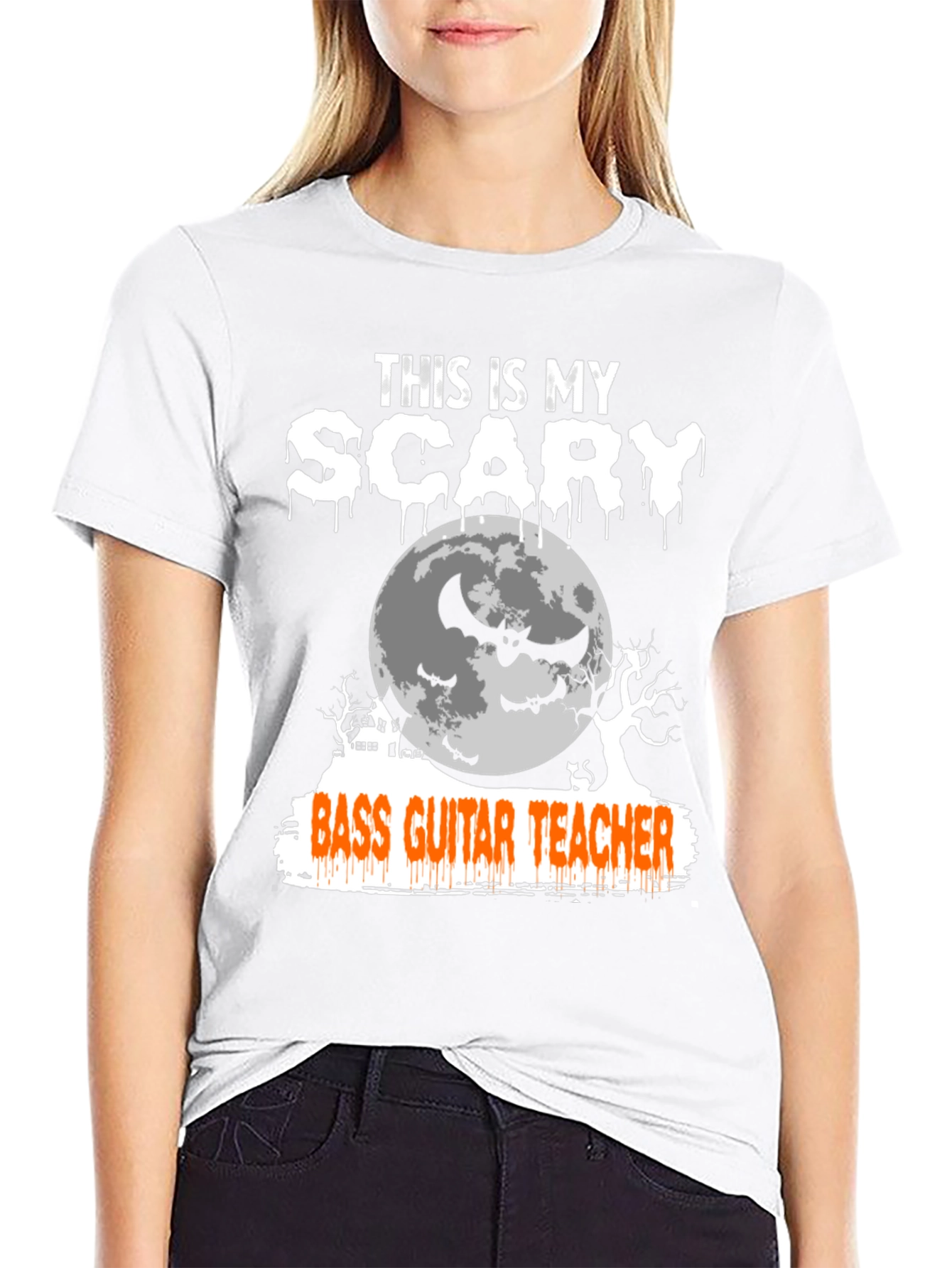 Scary Bass Guitar Teacher Halloween T-Shirt