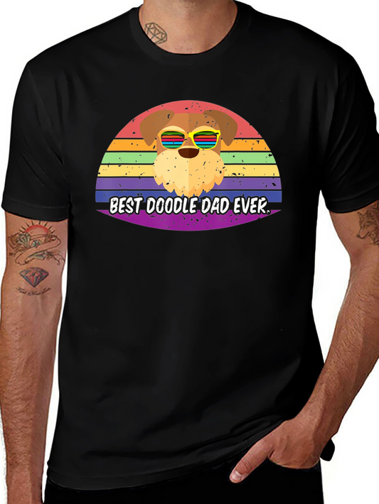 Best Doodle Dad Ever Tee - Rainbow Dog Lover Shirt