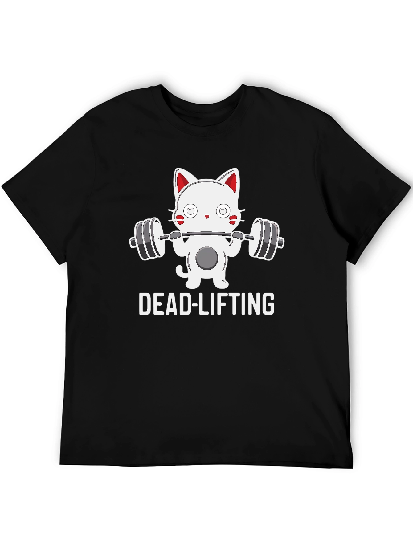 Dead-Lifting Cat Graphic T-Shirt