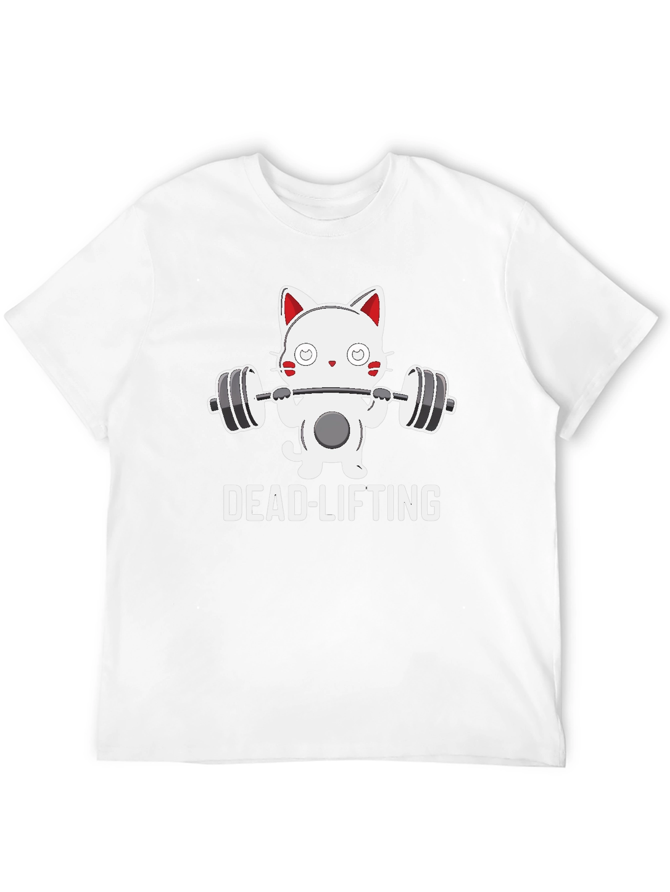 Dead-Lifting Cat Graphic T-Shirt
