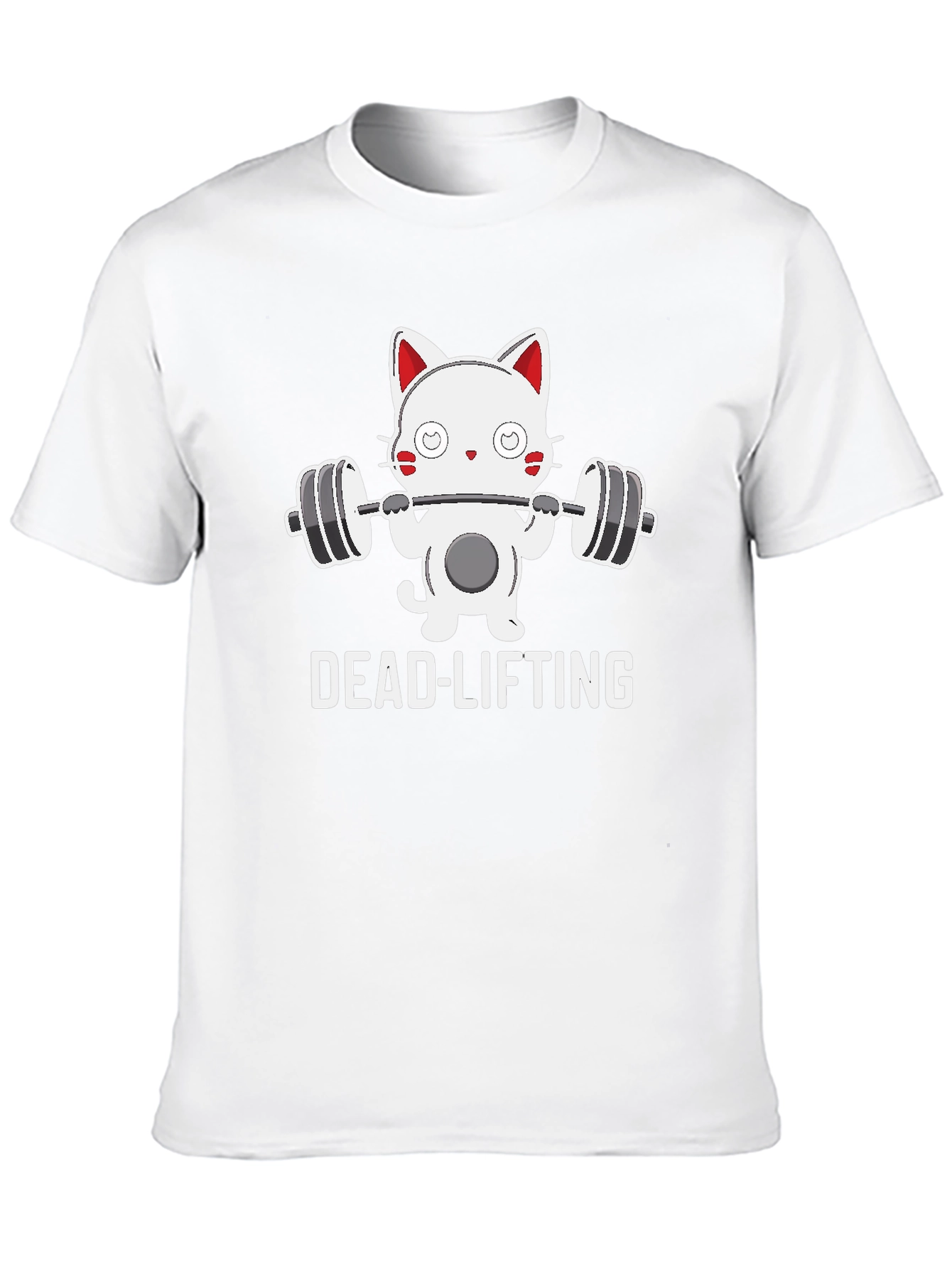 Dead-Lifting Cat Graphic T-Shirt
